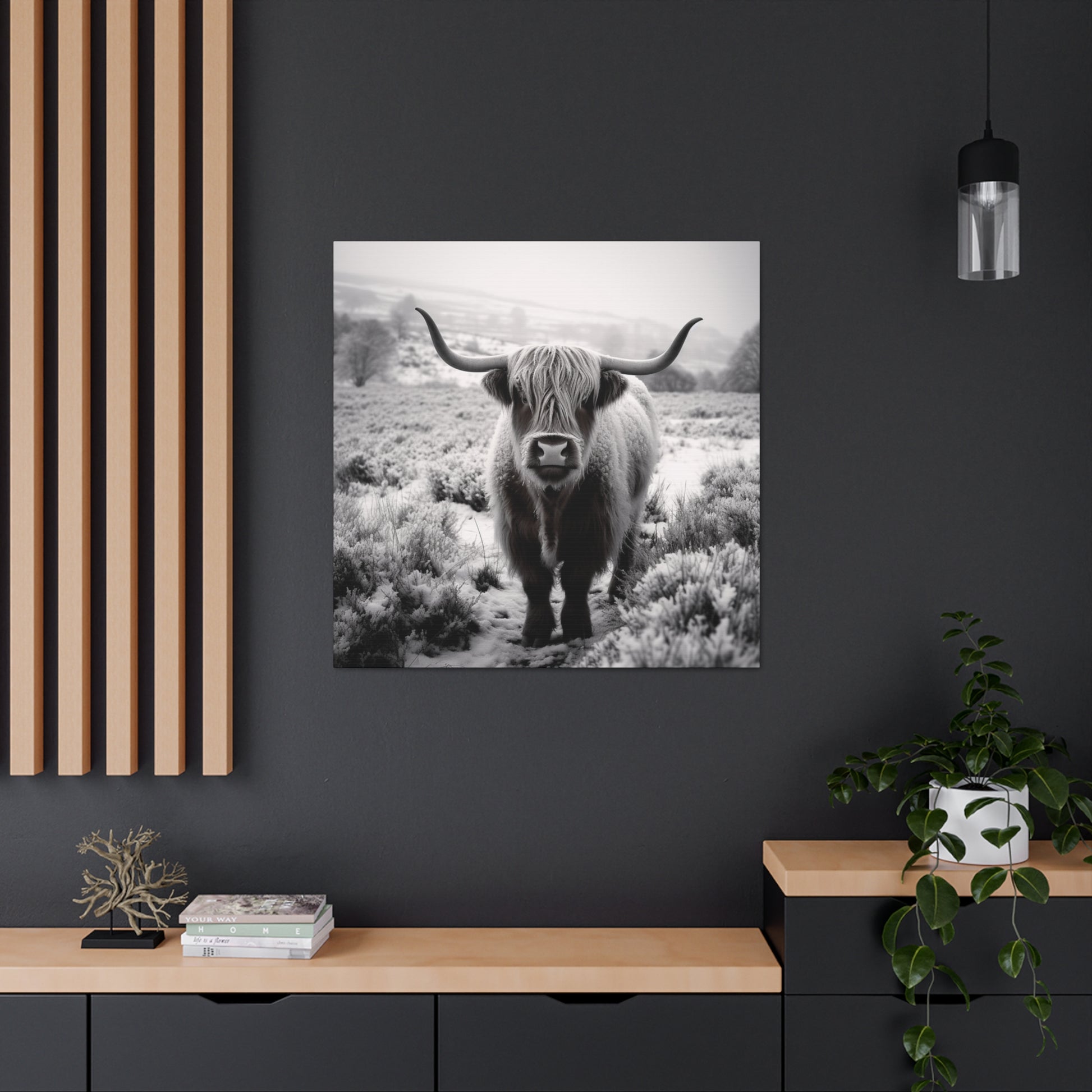 "Black & White Highland Cow" Wall Art - Weave Got Gifts - Unique Gifts You Won’t Find Anywhere Else!