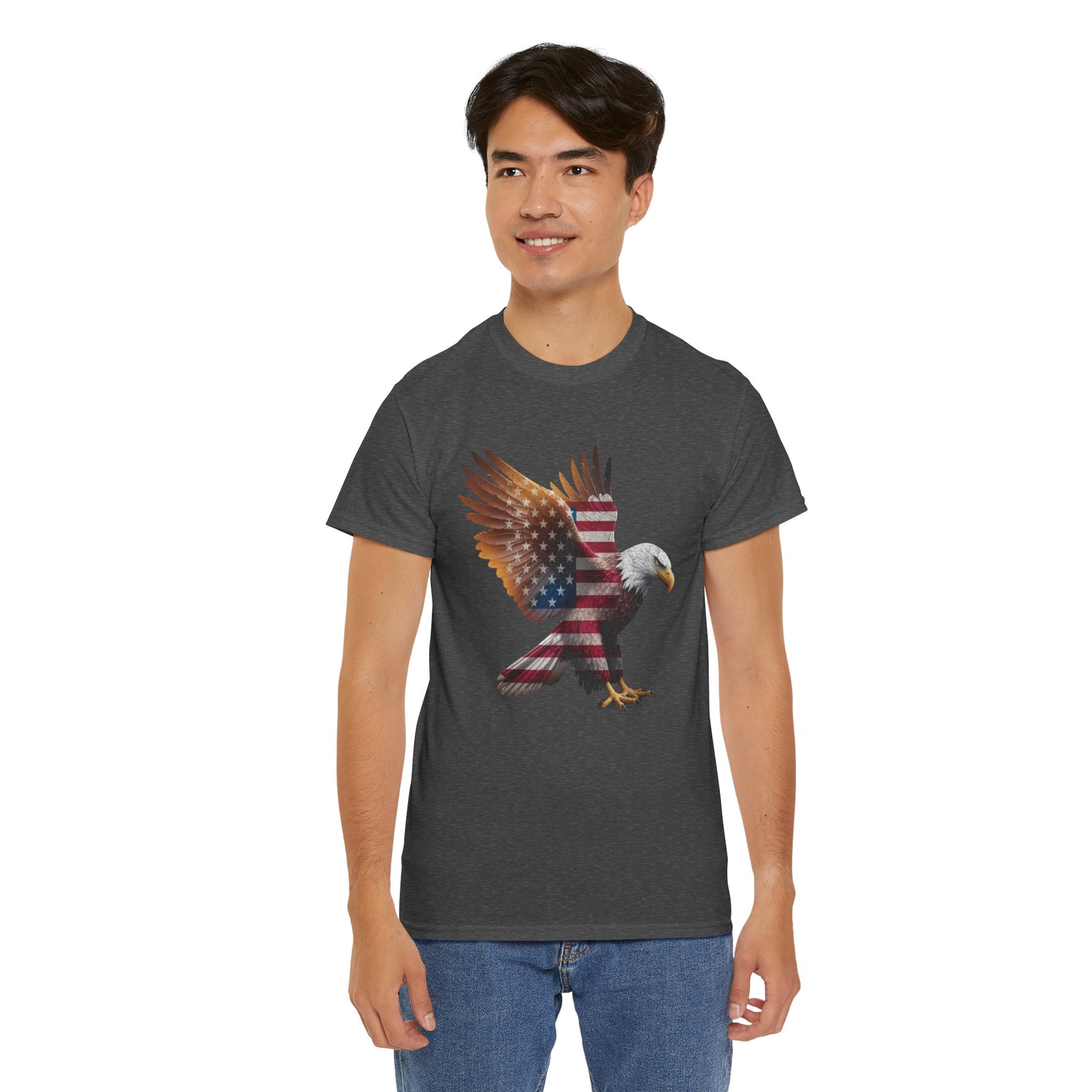 America bald eagle shirt with shadowed stance illustration

