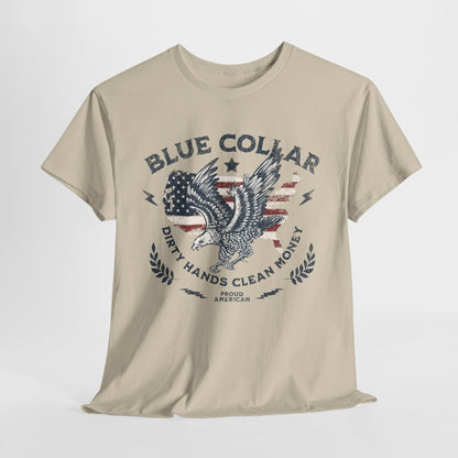 Blue collar t shirt with eagle and American flag