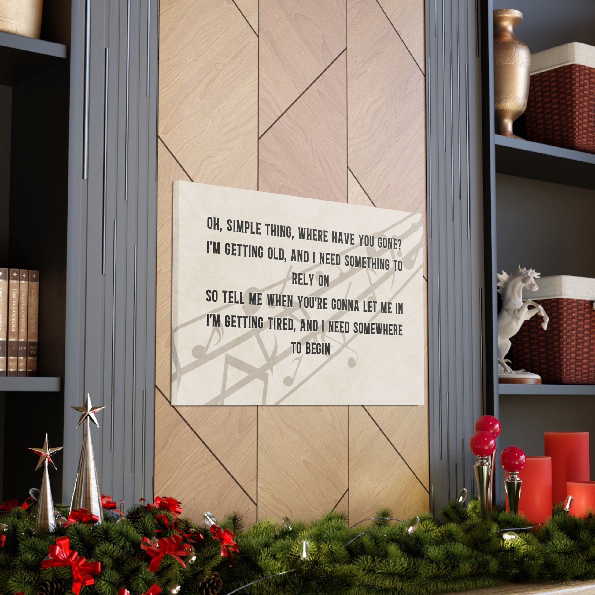 Personalized canvas art featuring custom song lyrics or poems.
