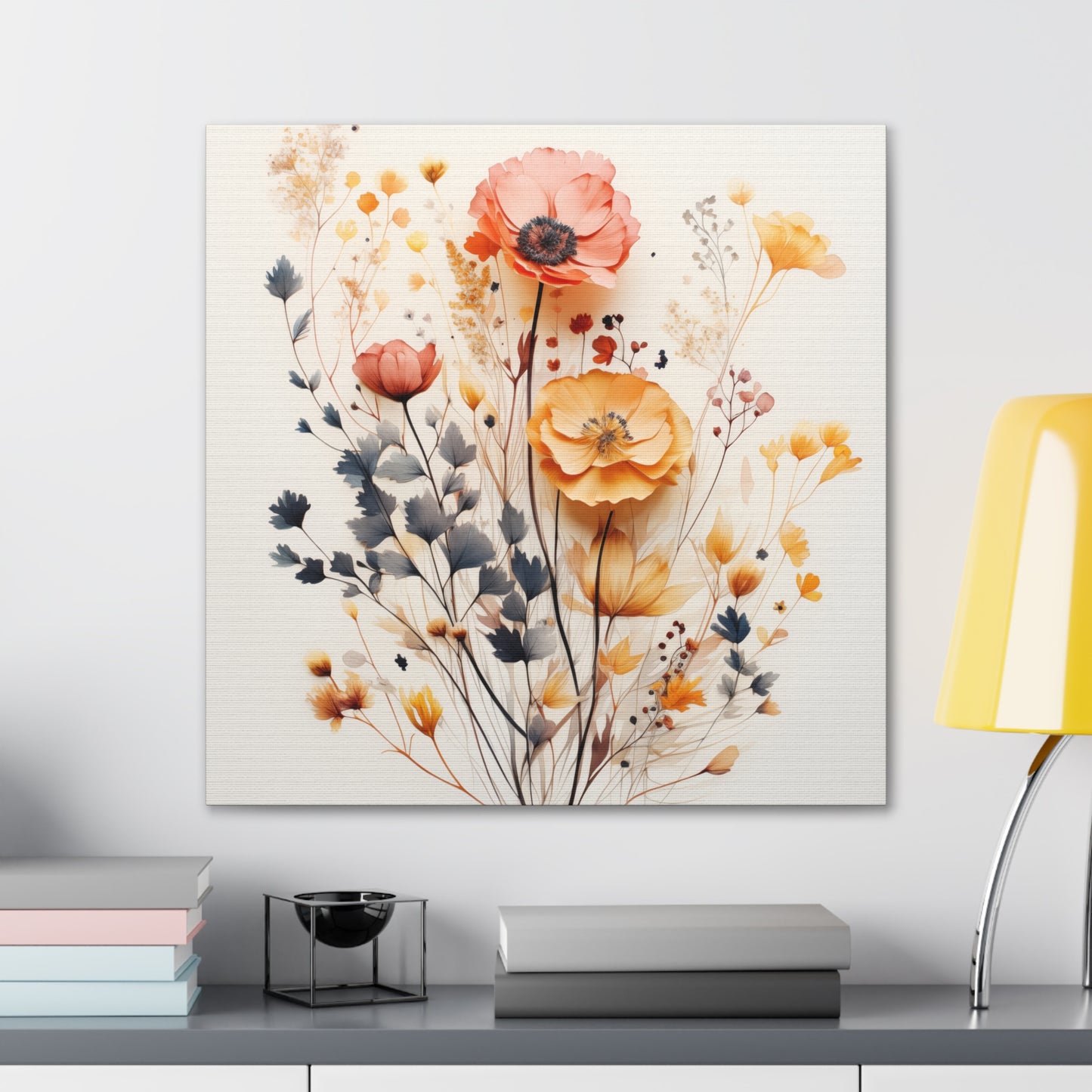 Floral watercolor wall decor for home
