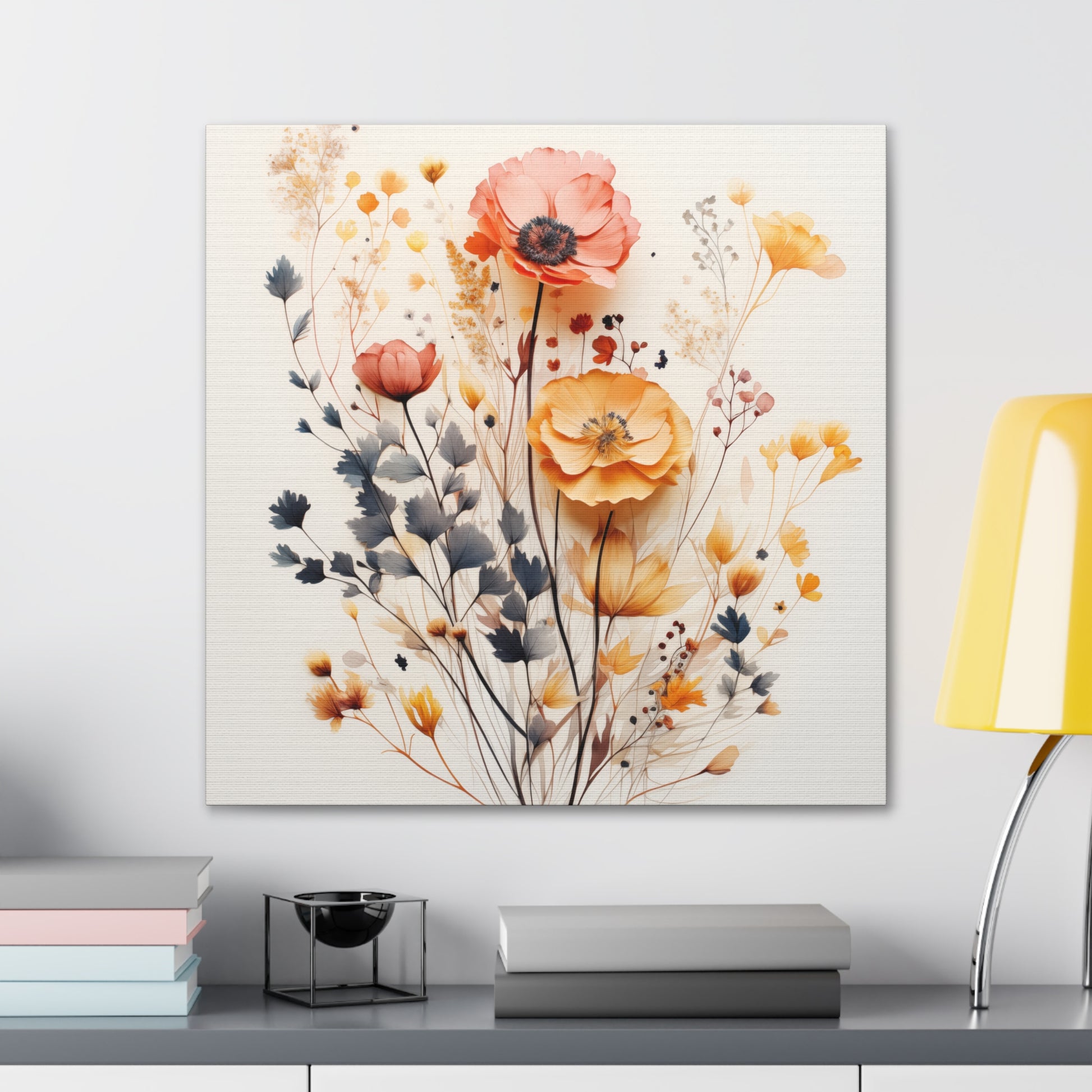 Floral watercolor wall decor for home
