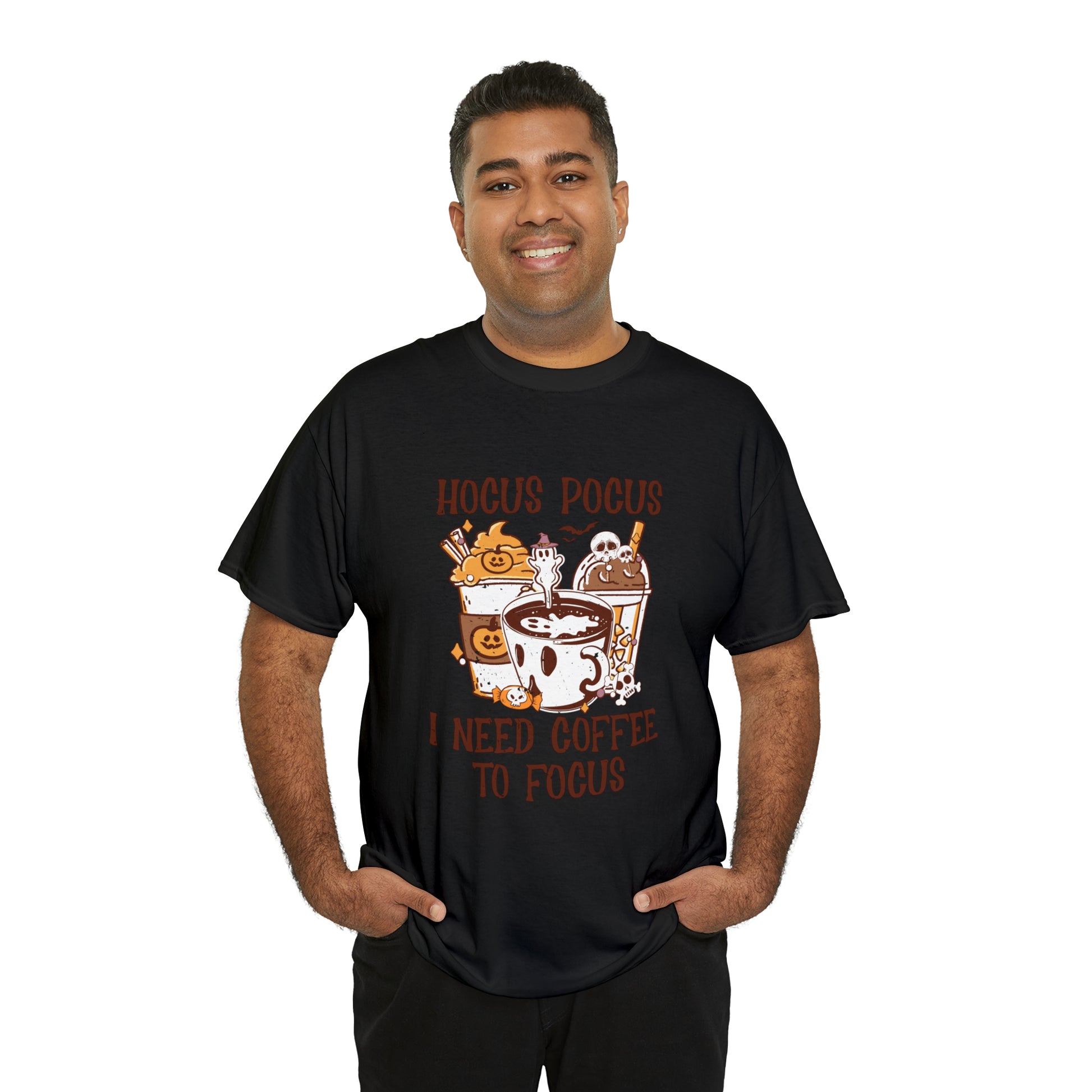 Hocus PoCoffee-themed fall shirt with bold lettering
