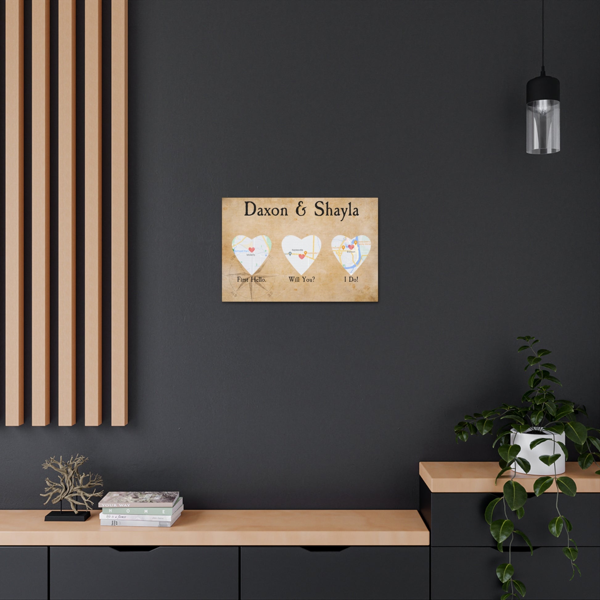 "Hello, Will You, & I Do Map" Canvas Print - Weave Got Gifts - Unique Gifts You Won’t Find Anywhere Else!