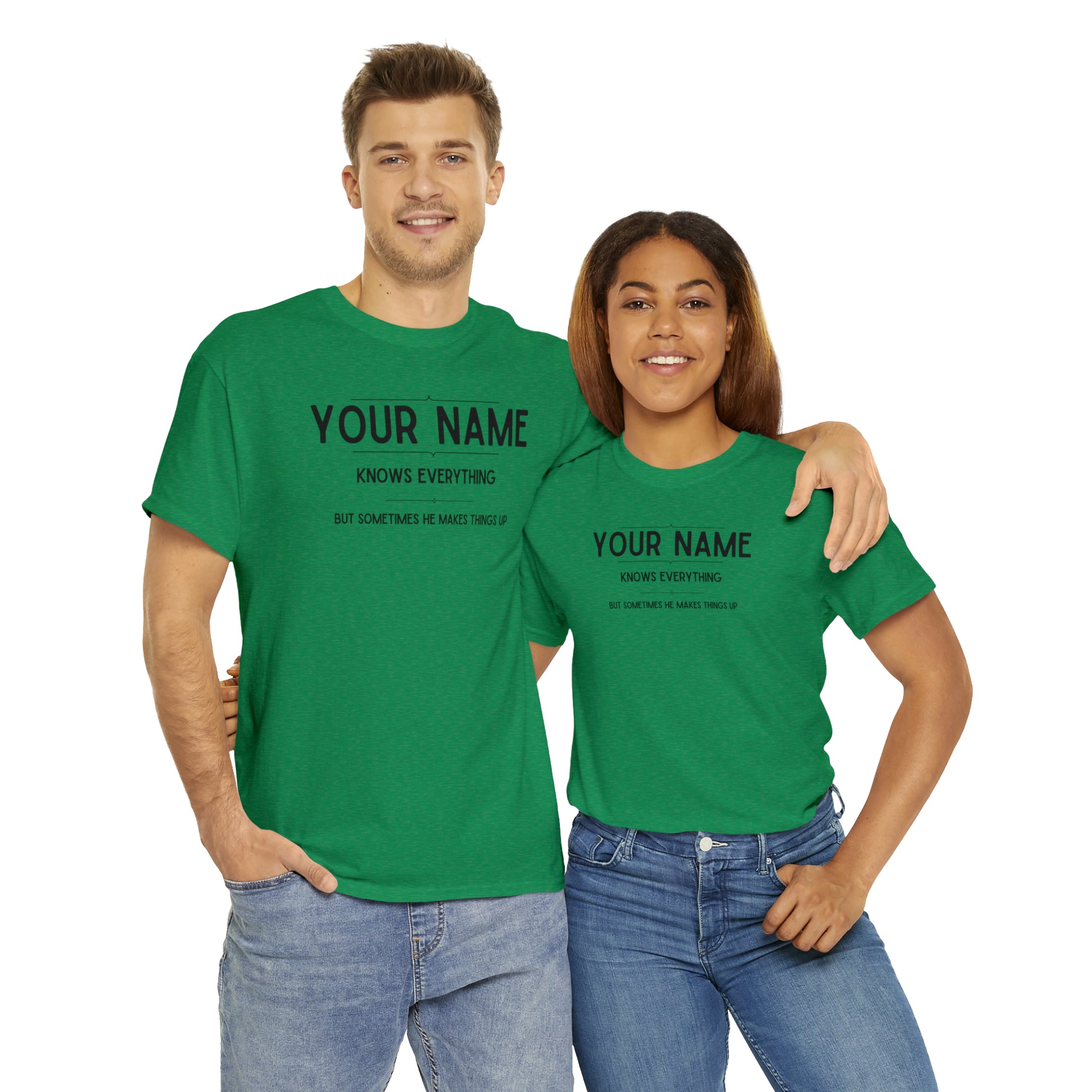 "YOUR NAME Knows Everything" Custom T-Shirt - Weave Got Gifts - Unique Gifts You Won’t Find Anywhere Else!