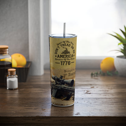 "American Don't Tread On Me 1776" Steel Tumbler with Straw - Weave Got Gifts - Unique Gifts You Won’t Find Anywhere Else!