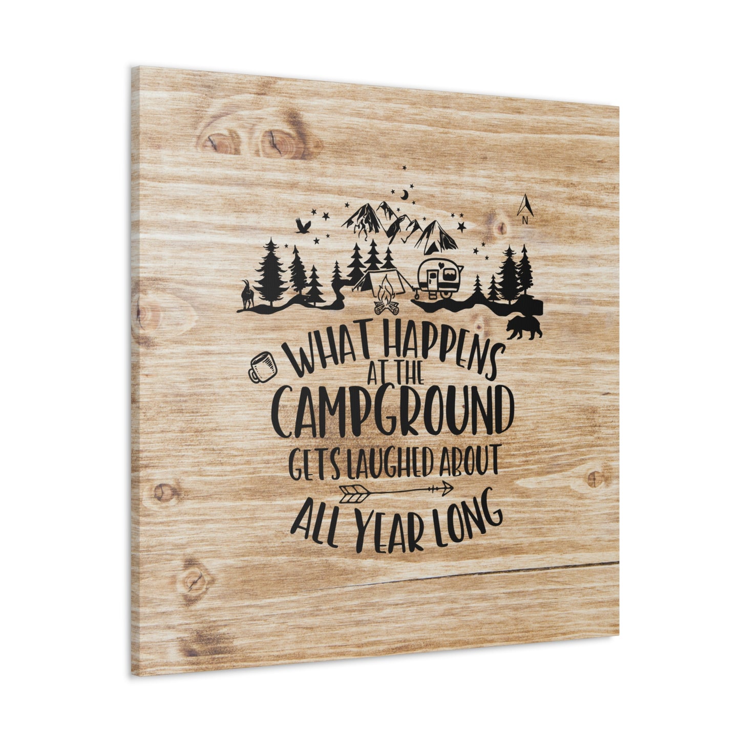 "What Happens At The Campground" Wall Art - Weave Got Gifts - Unique Gifts You Won’t Find Anywhere Else!