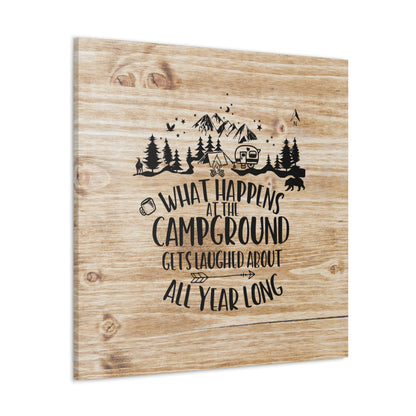 "What Happens At The Campground" Wall Art - Weave Got Gifts - Unique Gifts You Won’t Find Anywhere Else!