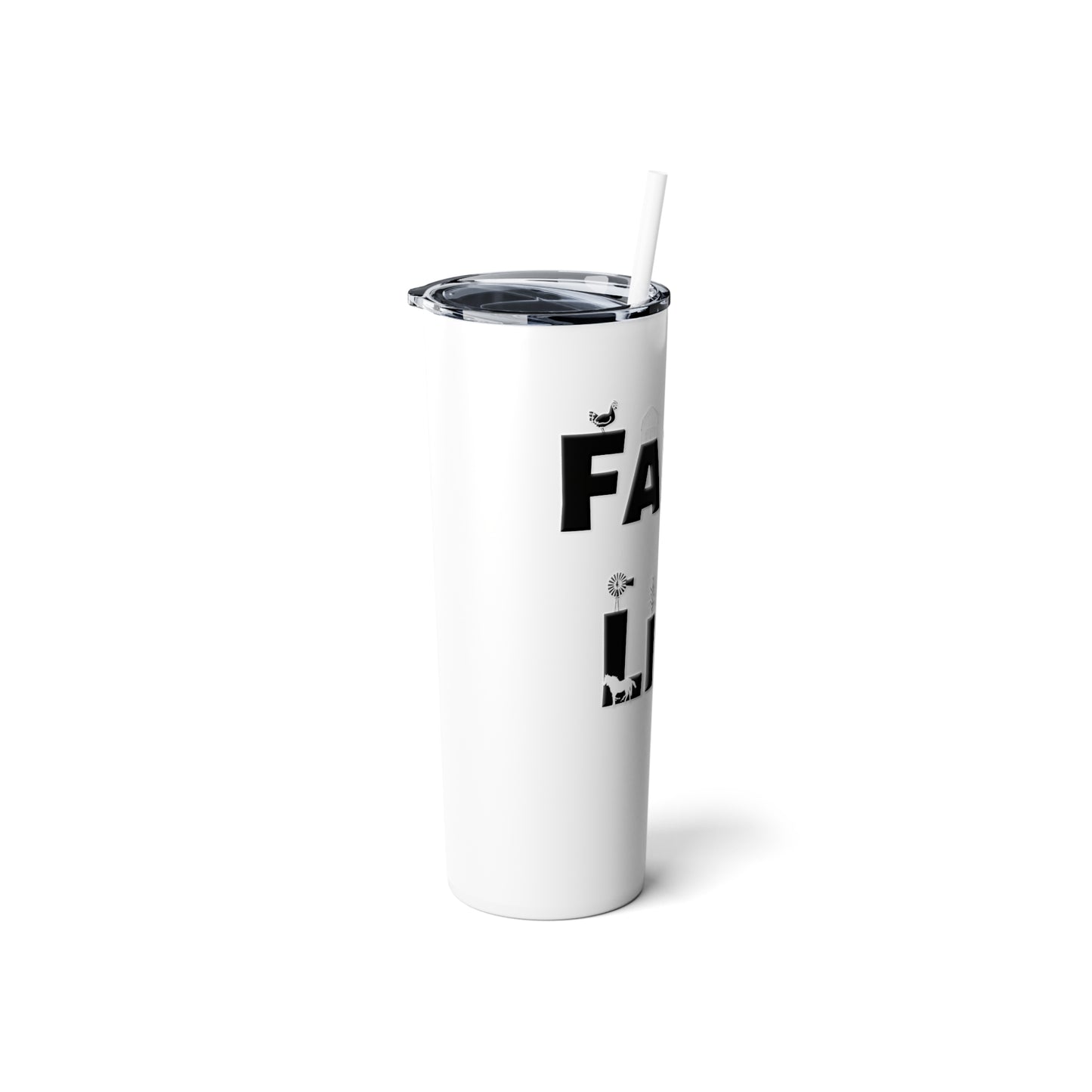 "Farm Life" Skinny Steel Tumbler with Straw - Weave Got Gifts - Unique Gifts You Won’t Find Anywhere Else!