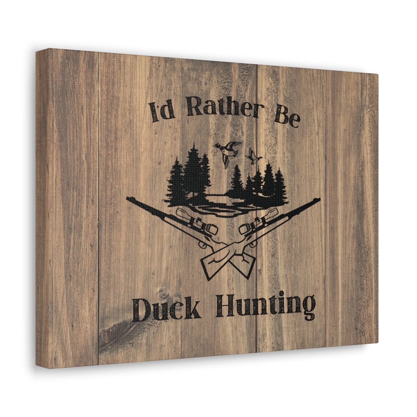 Bold duck hunting poster for hunting enthusiasts
