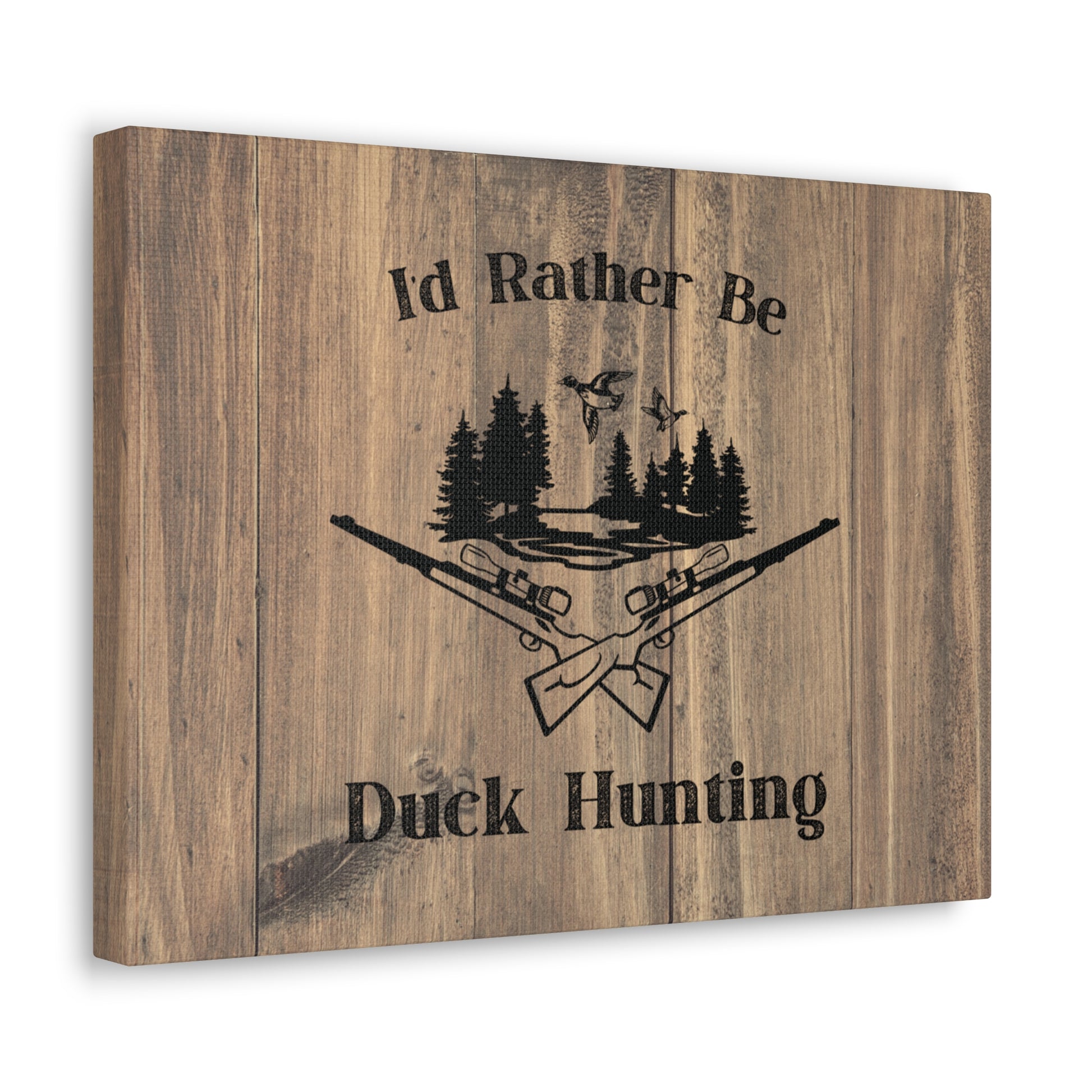 Bold duck hunting poster for hunting enthusiasts
