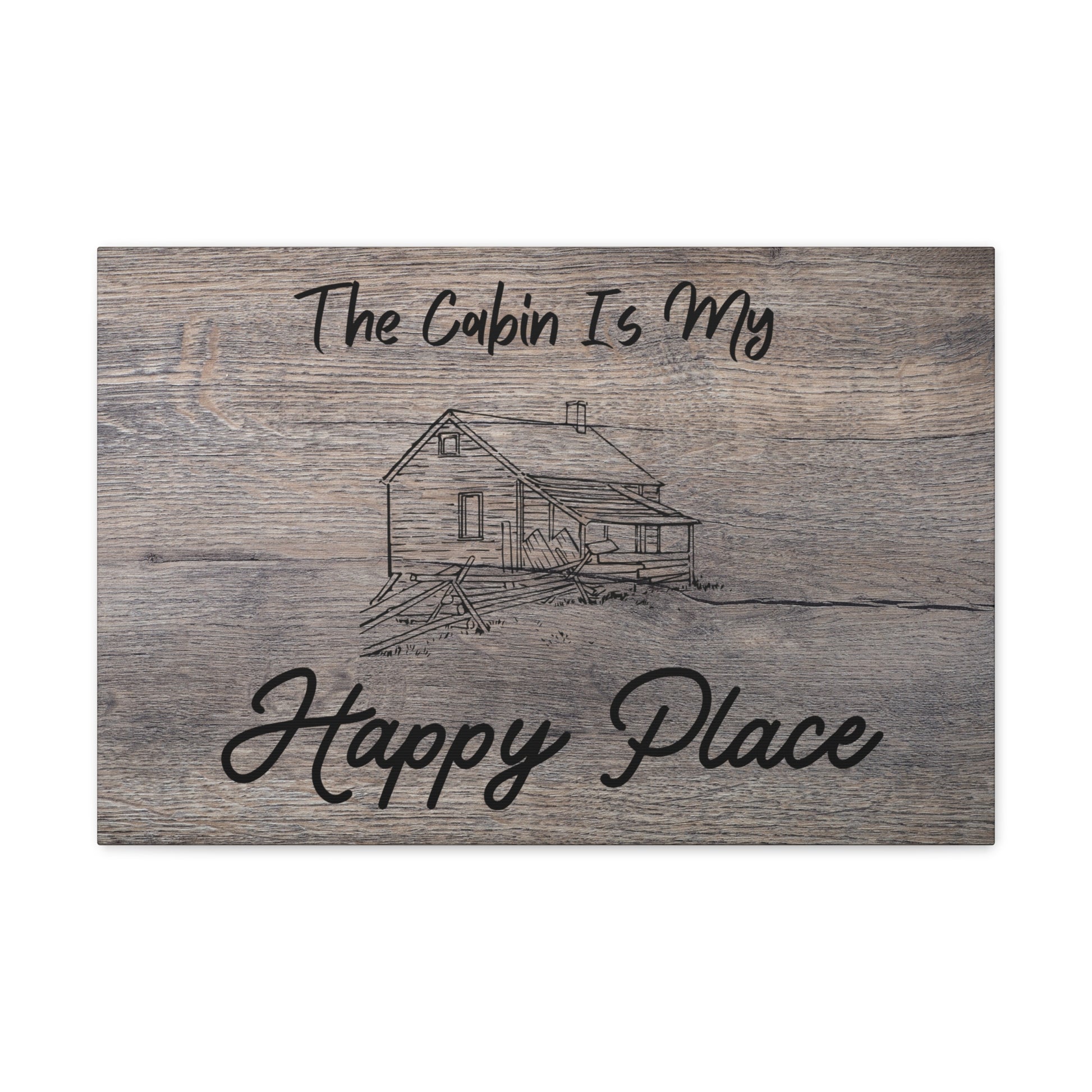 "The Cabin Is My Happy Place" Wall Art - Weave Got Gifts - Unique Gifts You Won’t Find Anywhere Else!