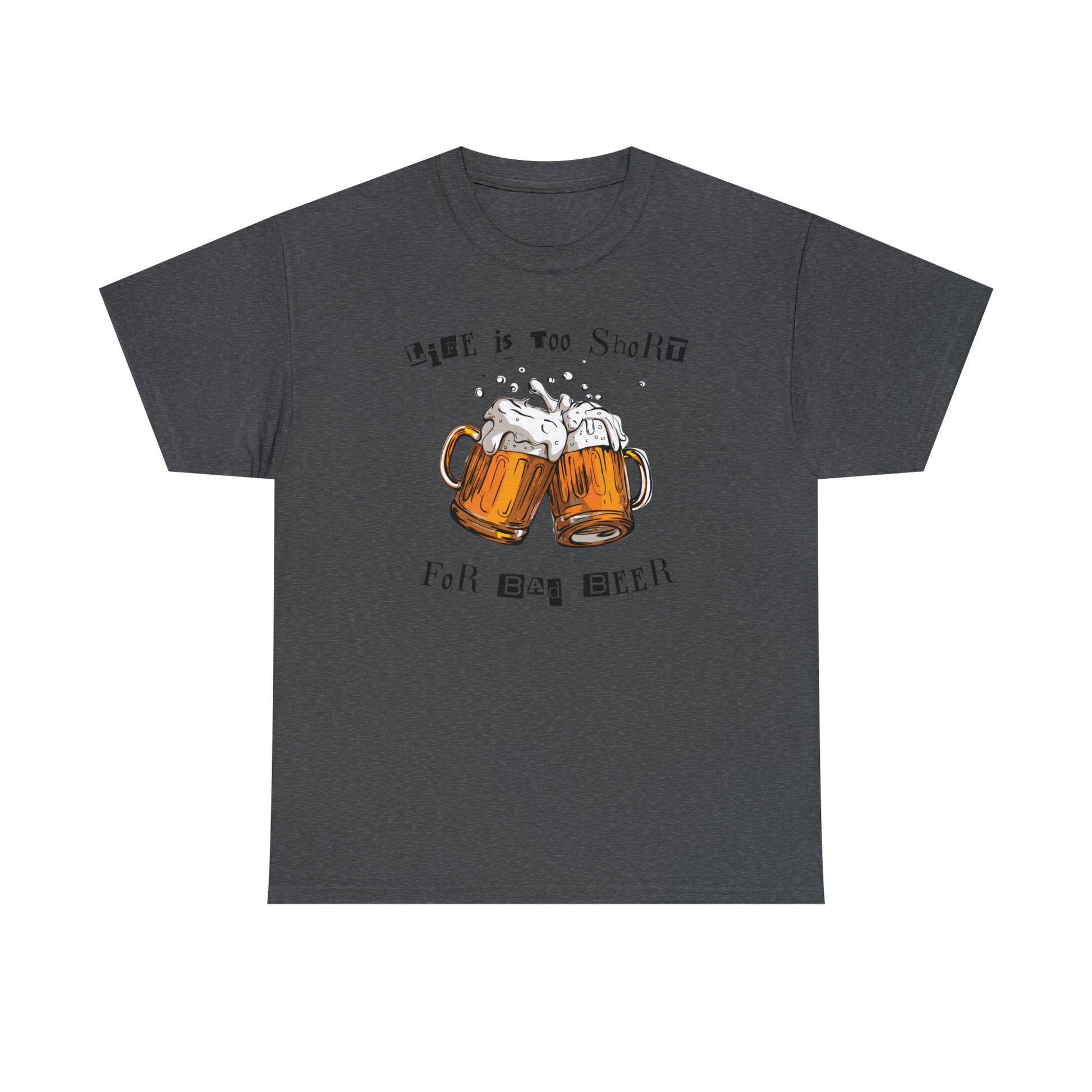 Men’s beer shirt with life is too short for bad beer design
