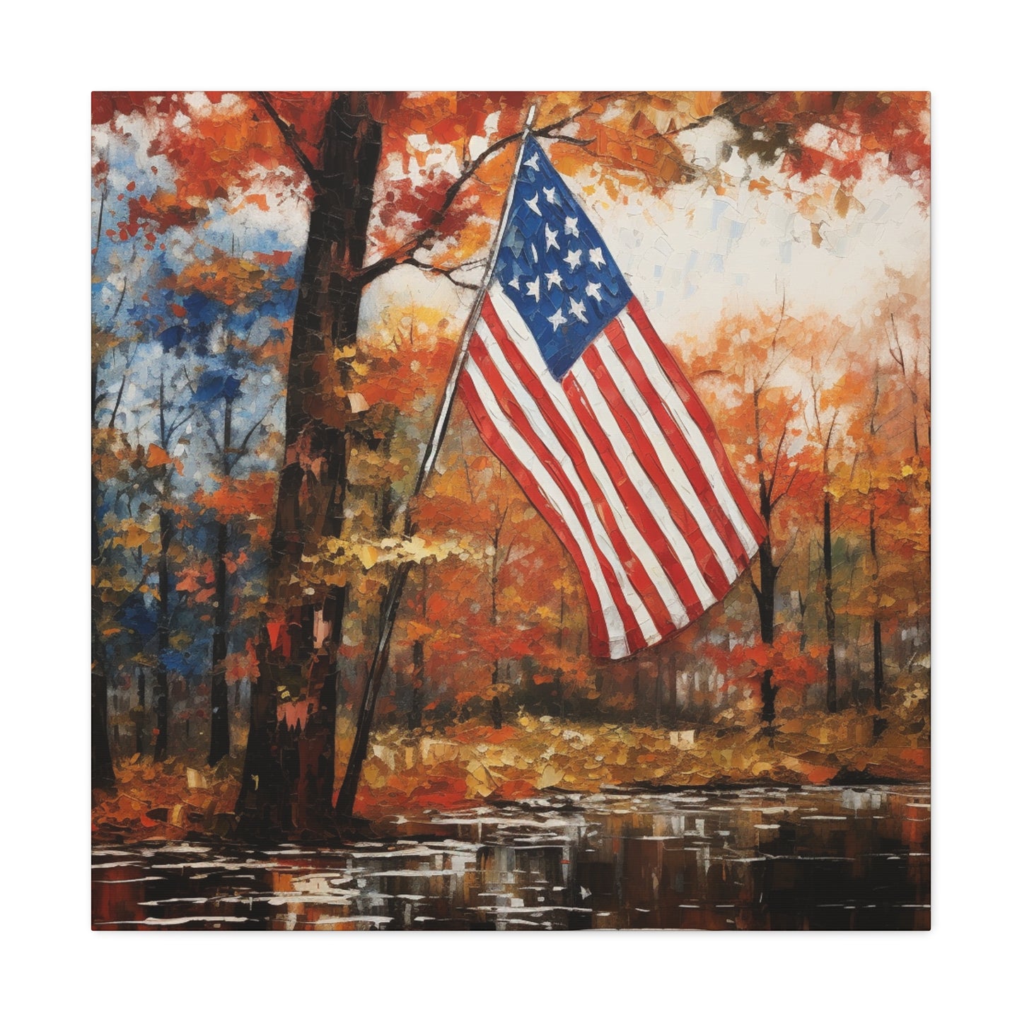 "Watercolor Painted America In Fall" Wall Art - Weave Got Gifts - Unique Gifts You Won’t Find Anywhere Else!