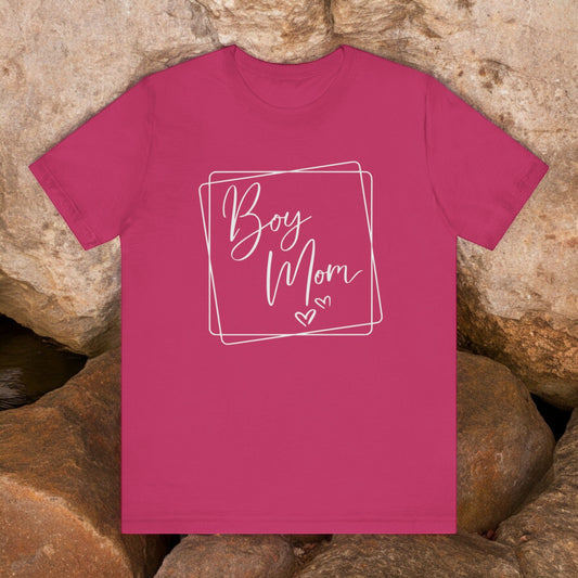 Boy mom shirt with heart graphic
