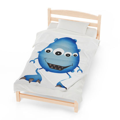 "Cute Blue Monster" Plush Blanket - Weave Got Gifts - Unique Gifts You Won’t Find Anywhere Else!