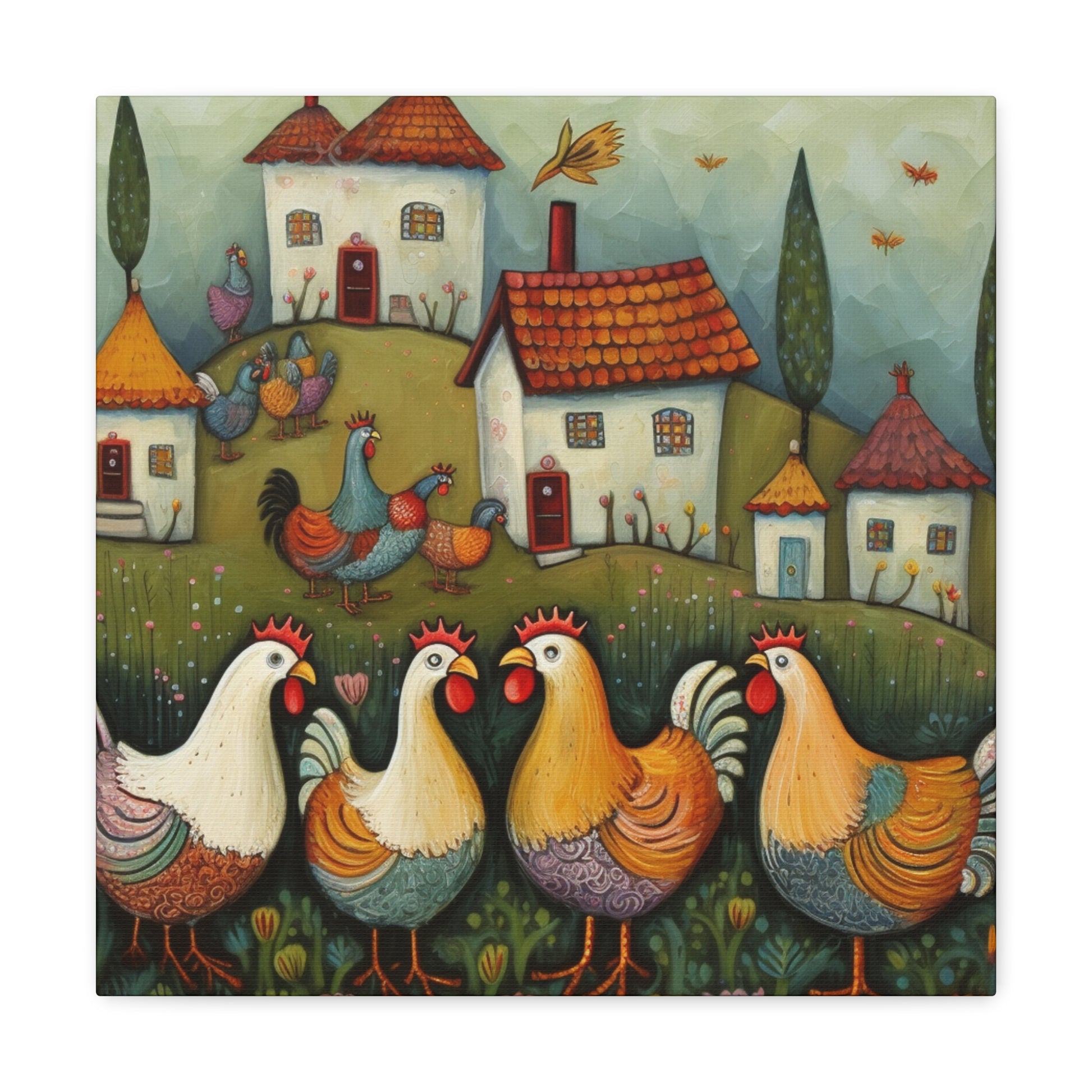 "Vintage Chicken Art" Wall Art - Weave Got Gifts - Unique Gifts You Won’t Find Anywhere Else!