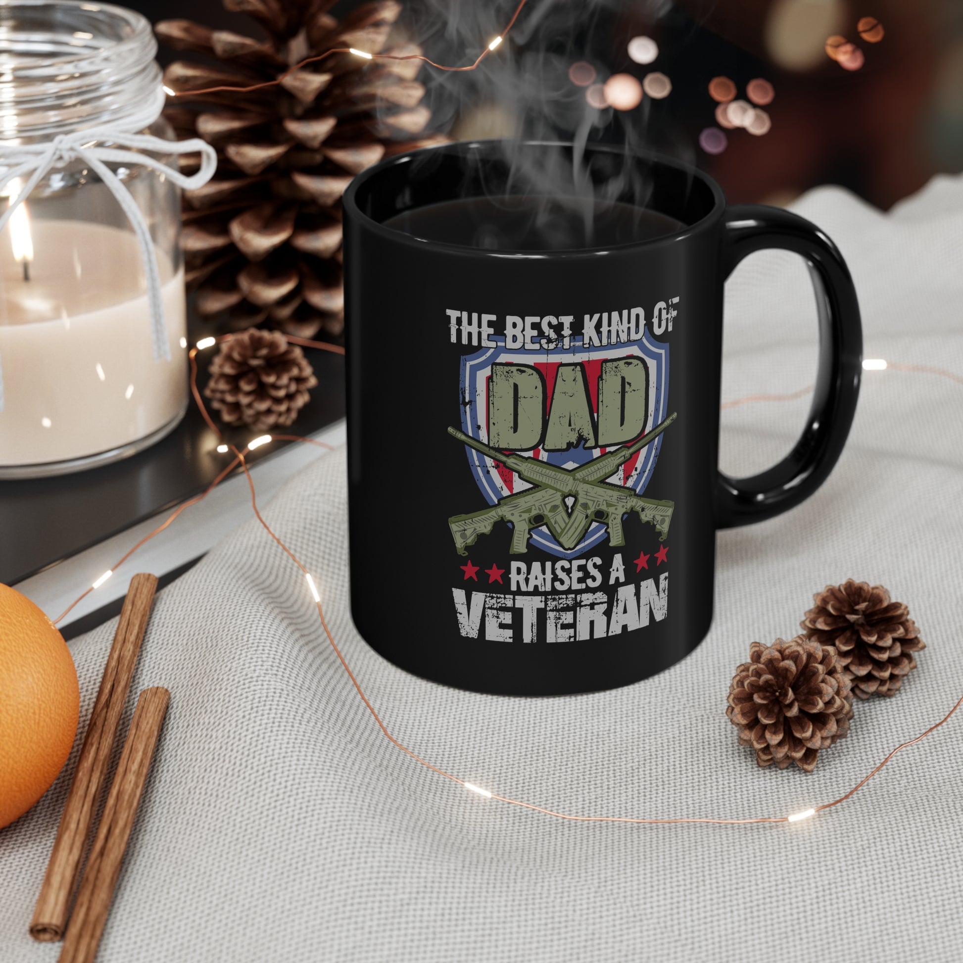 11 oz ceramic mug with heartwarming message for veteran families
