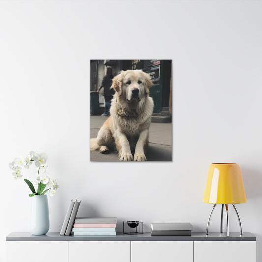 High-quality canvas wall art with a pet’s photo and vibrant colors.
