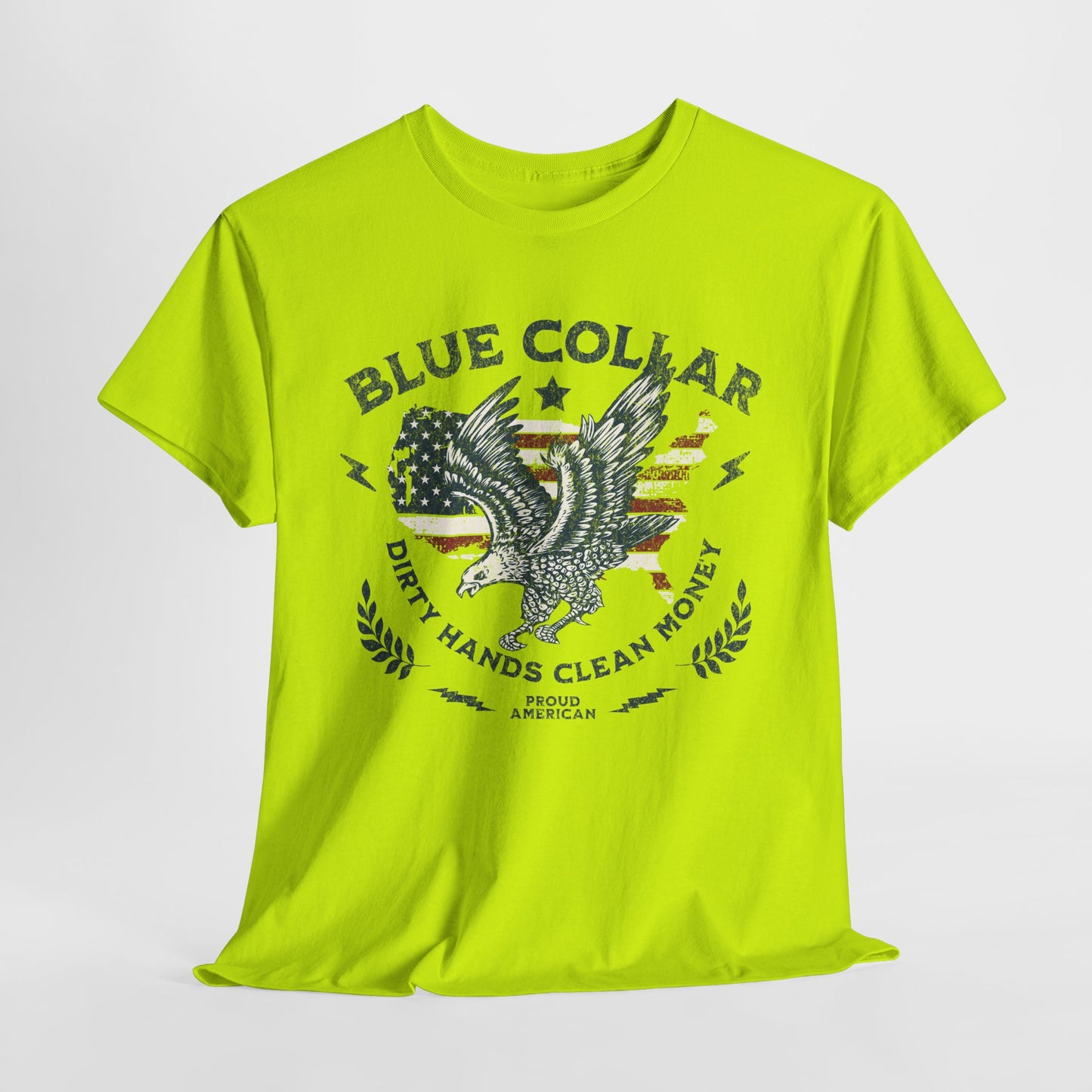 Blue collar work shirt for hardworking Americans