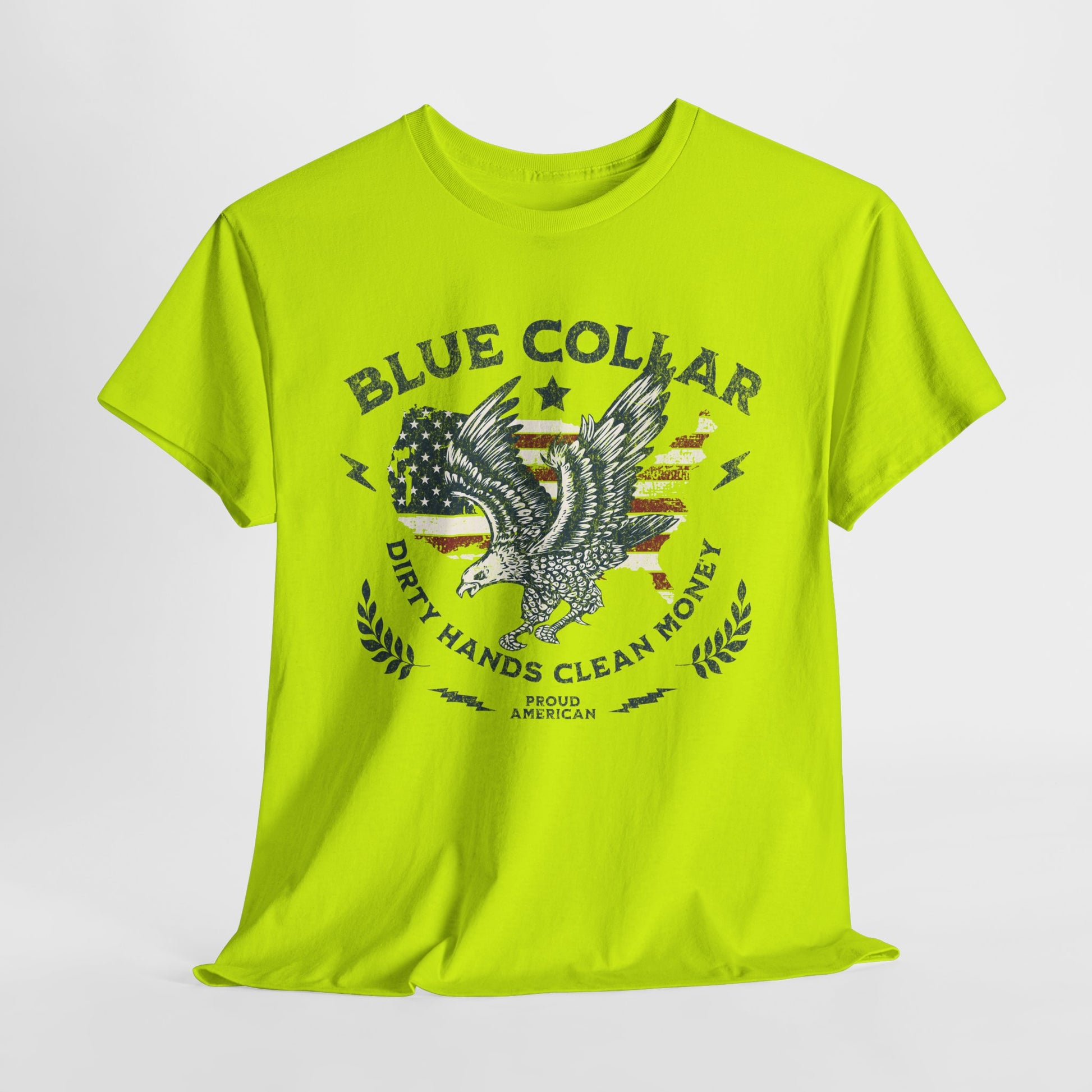 Blue collar work shirt for hardworking Americans
