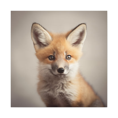 Detailed Baby Fox Artwork on Canvas