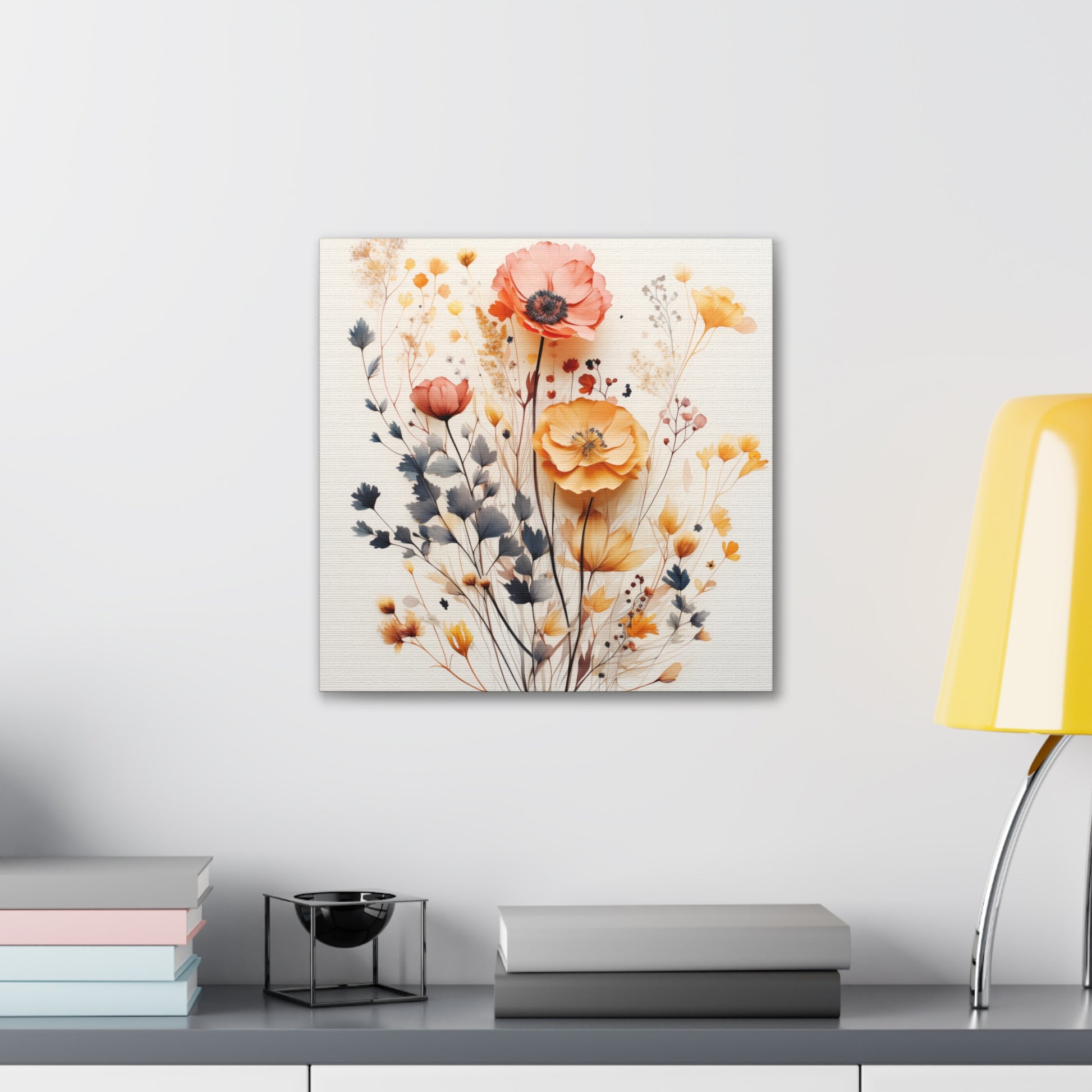 Floral wall art in watercolor design
