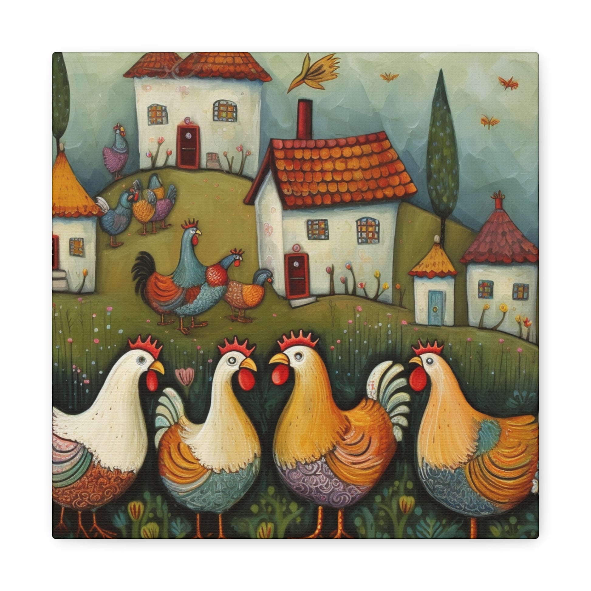 "Vintage Chicken Art" Wall Art - Weave Got Gifts - Unique Gifts You Won’t Find Anywhere Else!