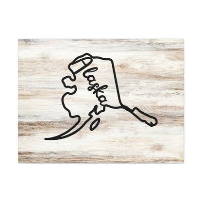 Canvas art of Alaska state outline on rustic background
