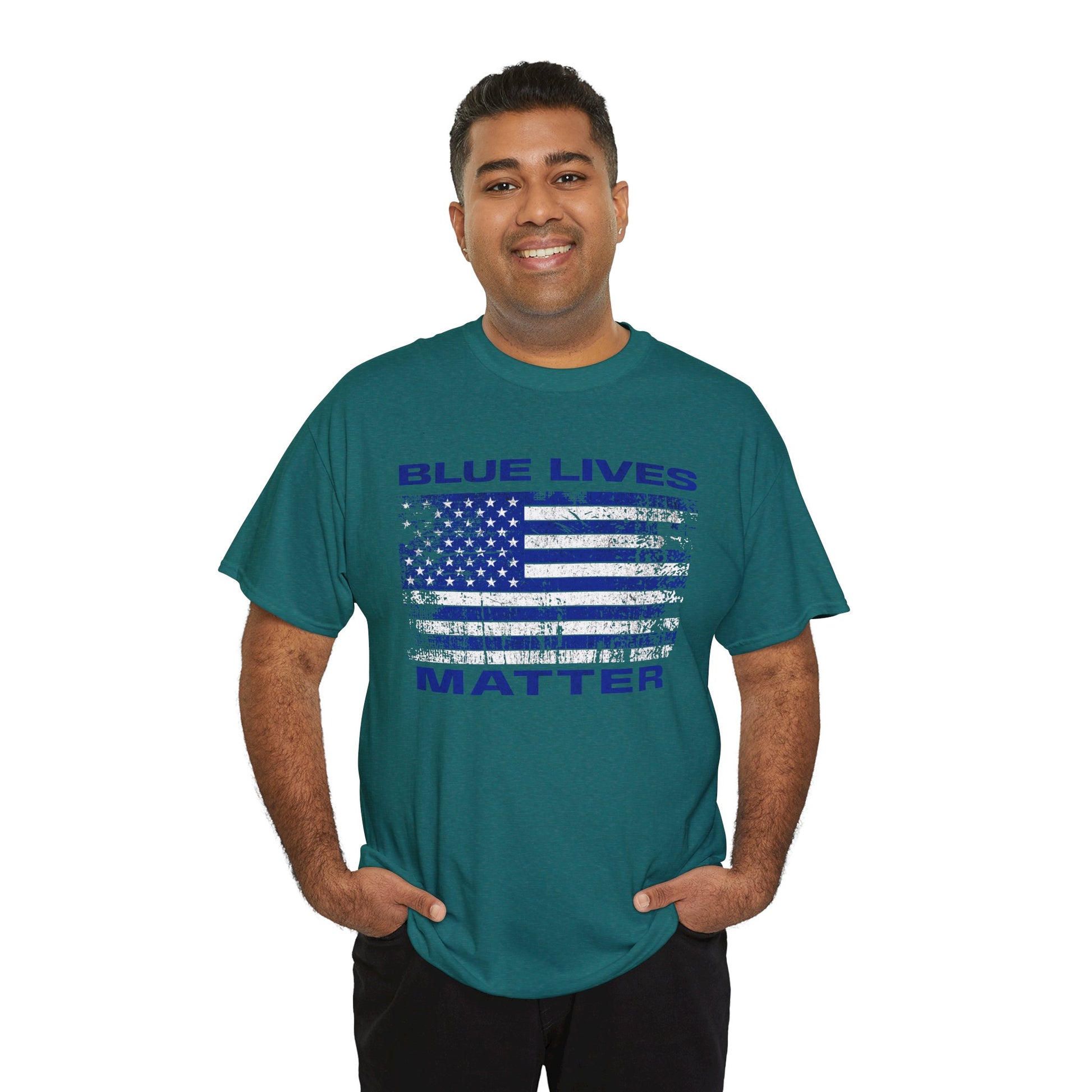 Blue Lives Matter Shirt – Distressed Flag and Bold Design

