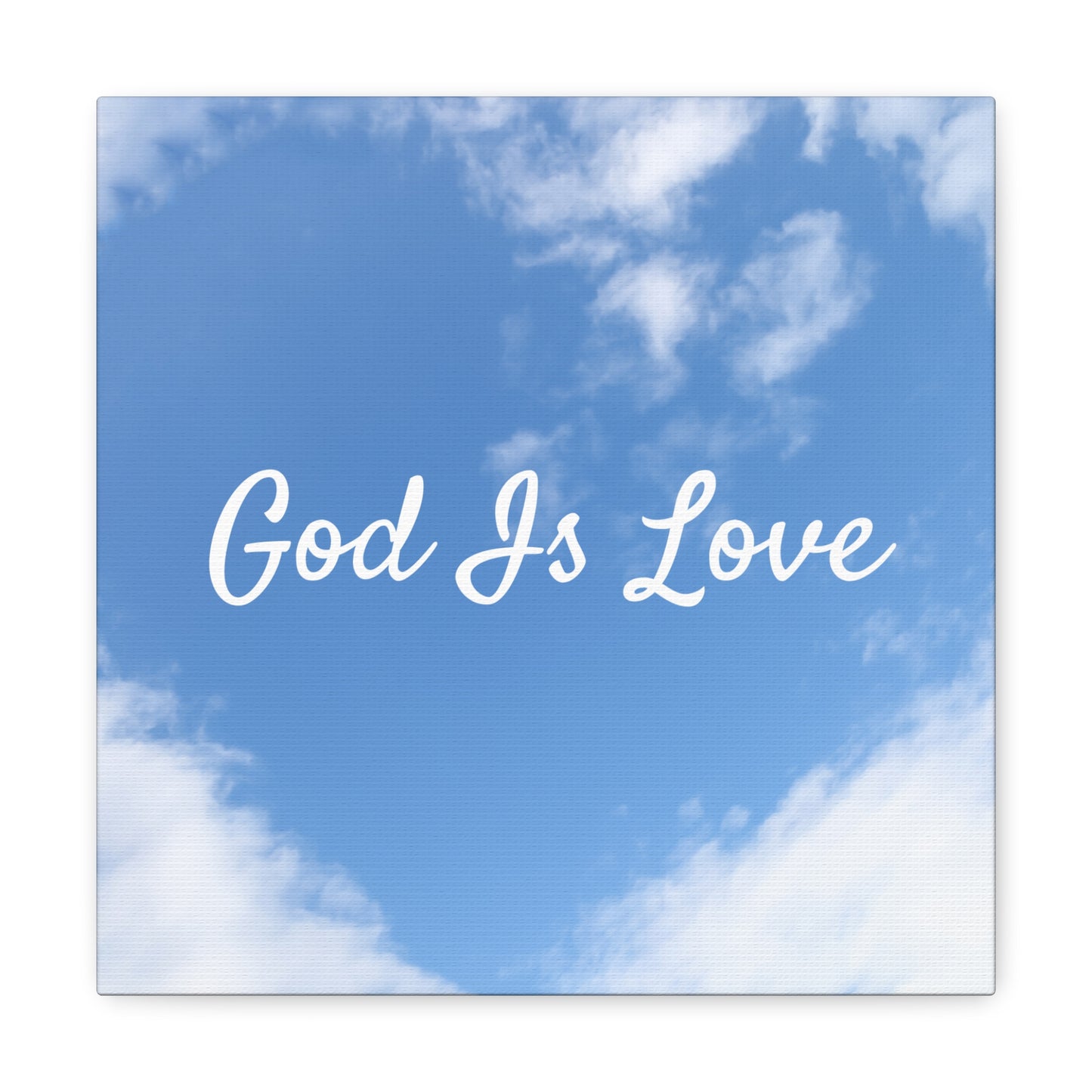 Religious canvas print with clouds forming a heart shape
