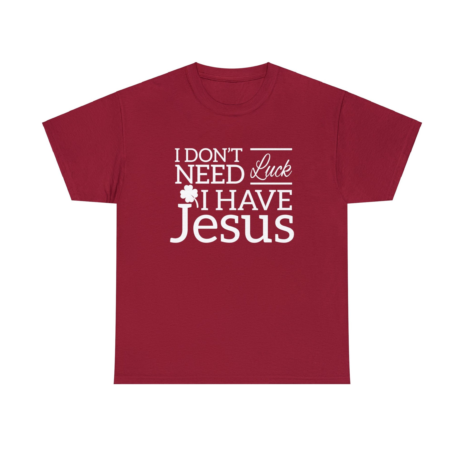 Soft cotton faith tee with religious message.
