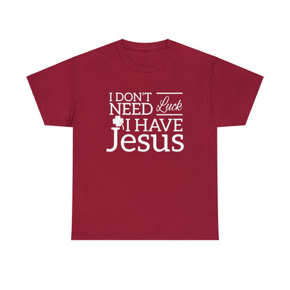 Soft cotton faith tee with religious message.
