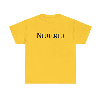 Lightweight cotton humor shirt for husbands post-vasectomy.
