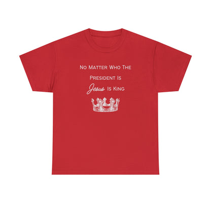 Inspirational "Jesus Is King" t-shirt as a testament of faith
