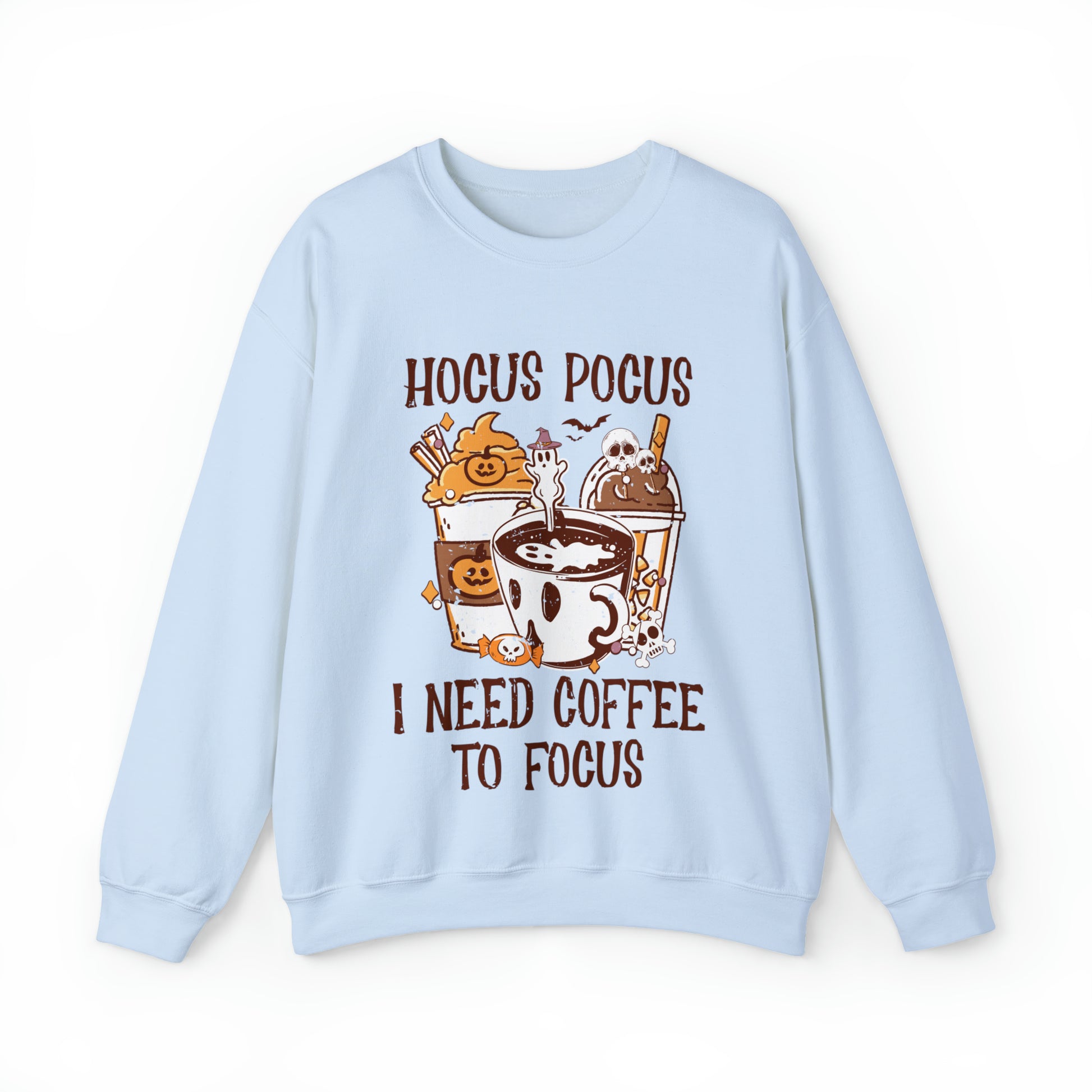 Cozy fall sweatshirt with coffee and Hocus Pocus quote
