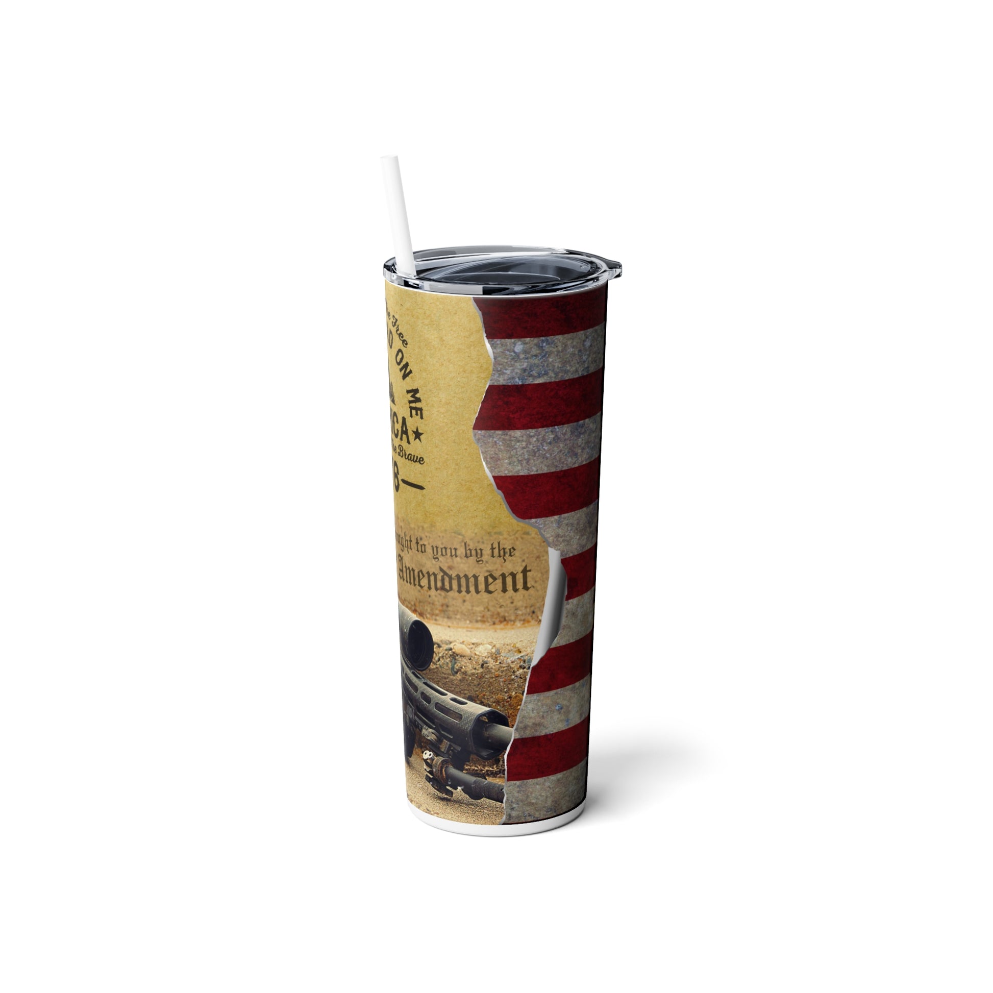 "American Don't Tread On Me 1776" Steel Tumbler with Straw - Weave Got Gifts - Unique Gifts You Won’t Find Anywhere Else!