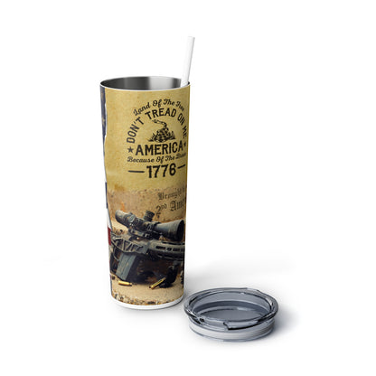 "American Don't Tread On Me 1776" Steel Tumbler with Straw - Weave Got Gifts - Unique Gifts You Won’t Find Anywhere Else!