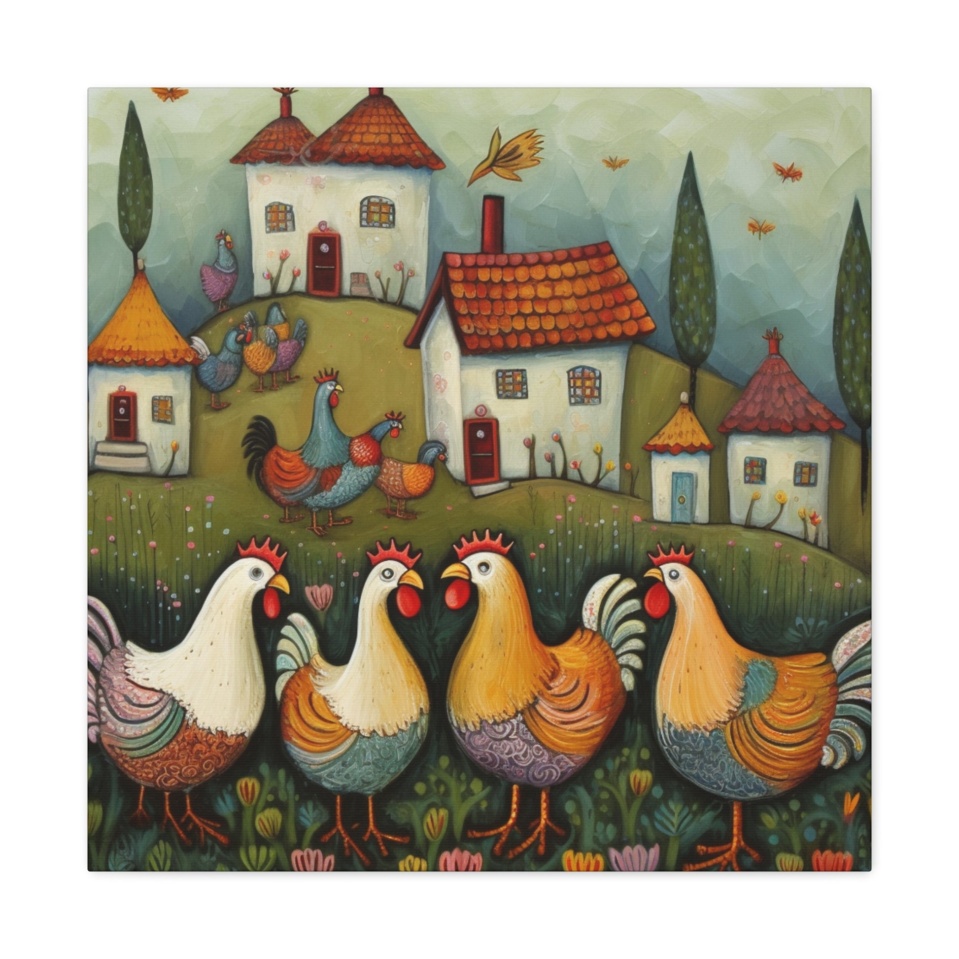 "Vintage Chicken Art" Wall Art - Weave Got Gifts - Unique Gifts You Won’t Find Anywhere Else!