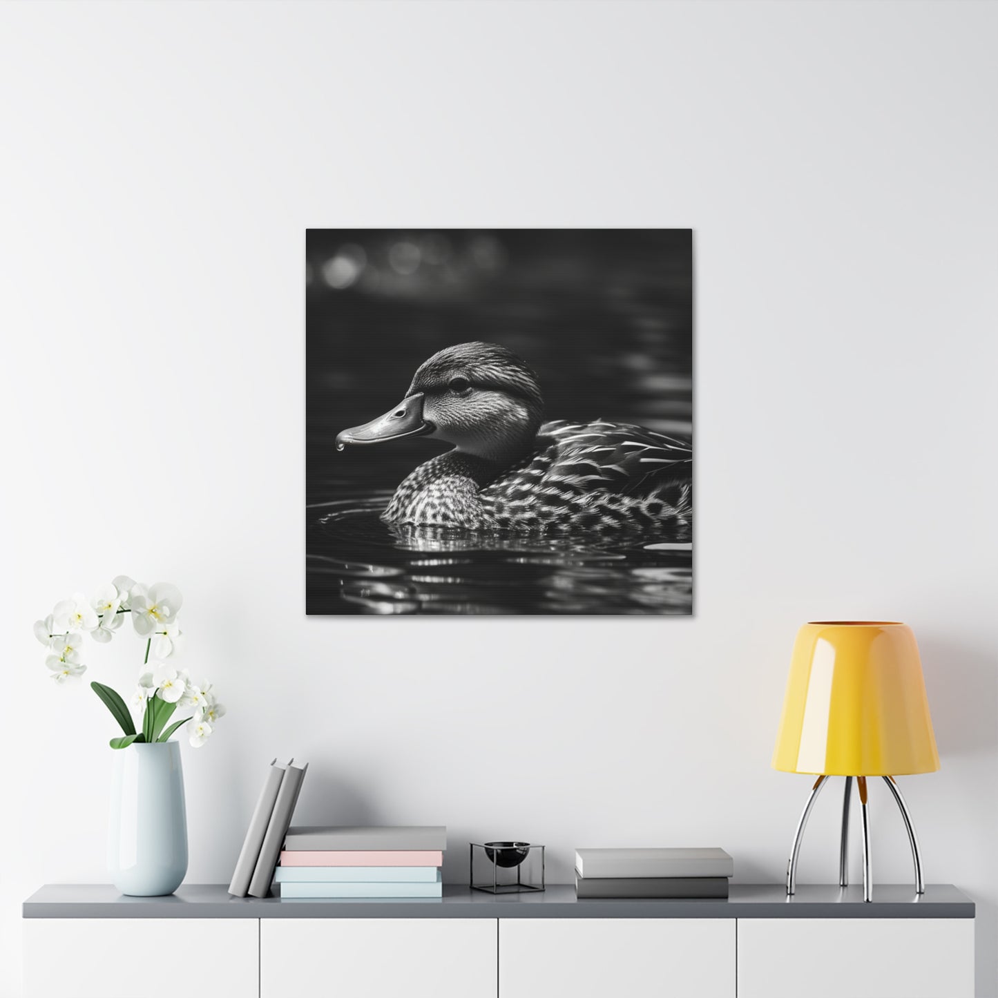 "Black & White Mallard Photo" Wall Art - Weave Got Gifts - Unique Gifts You Won’t Find Anywhere Else!