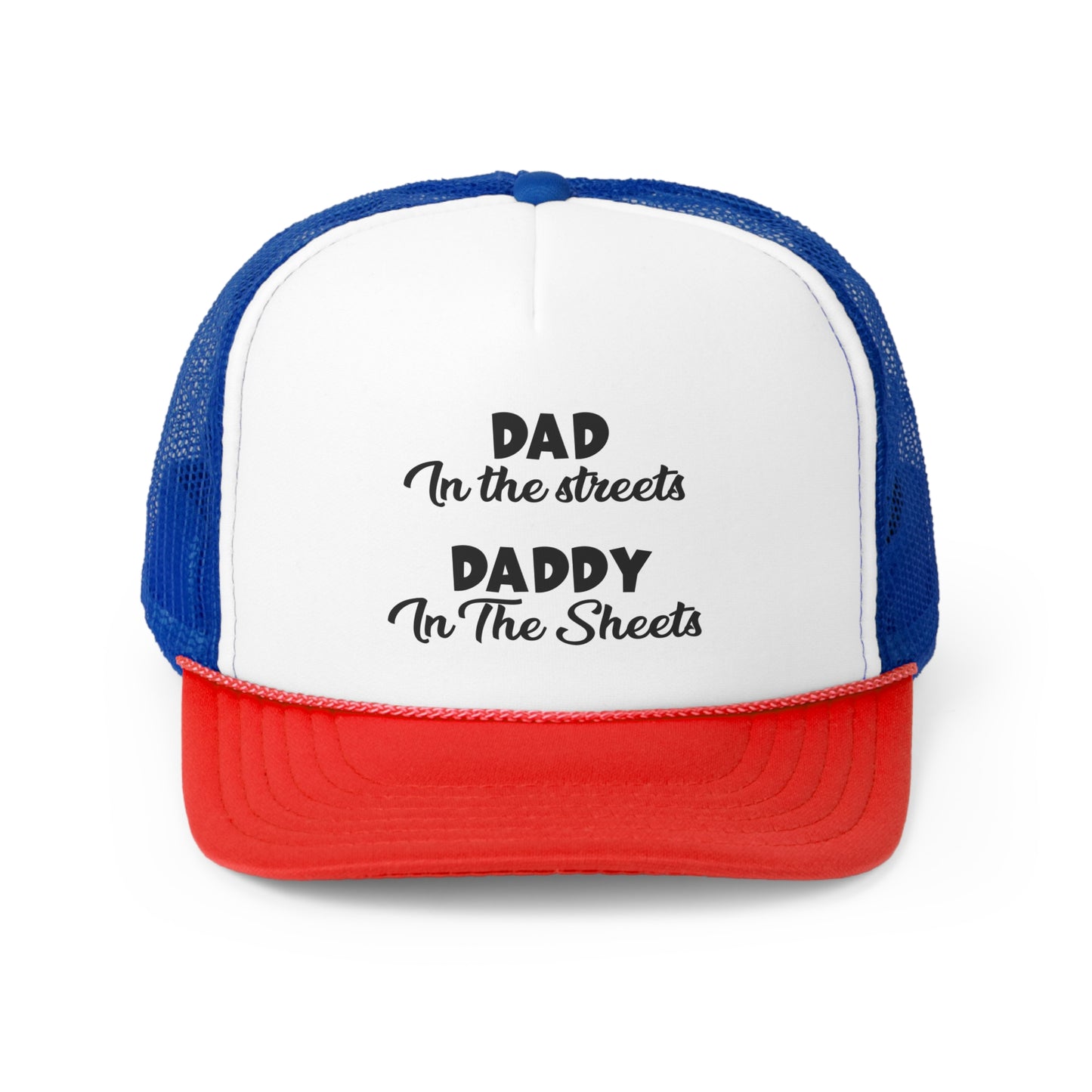"Dad in the Streets, Daddy in the Sheets" trucker hat for casual wear

