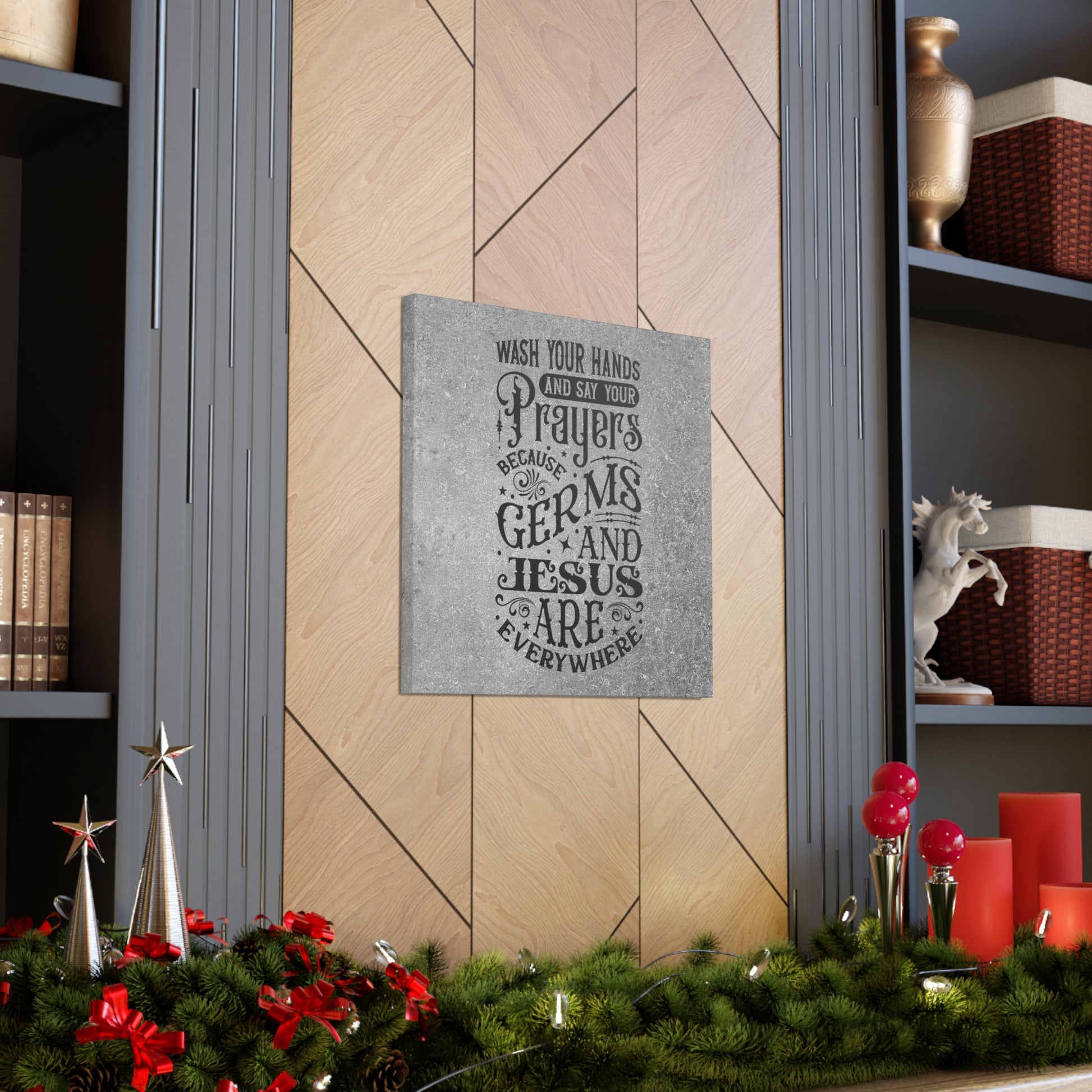 Canvas wall art for Christian bathrooms or entryways
