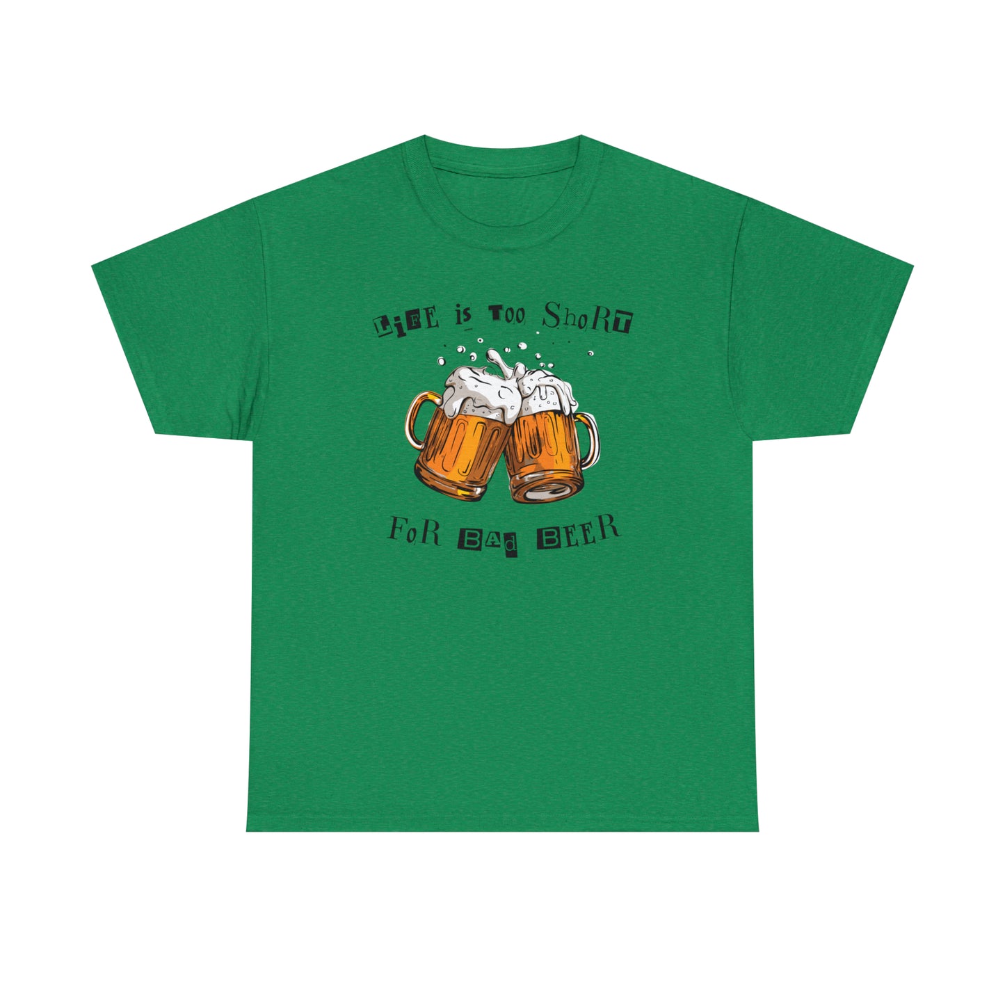 T-shirt with beer mugs and funny beer quote
