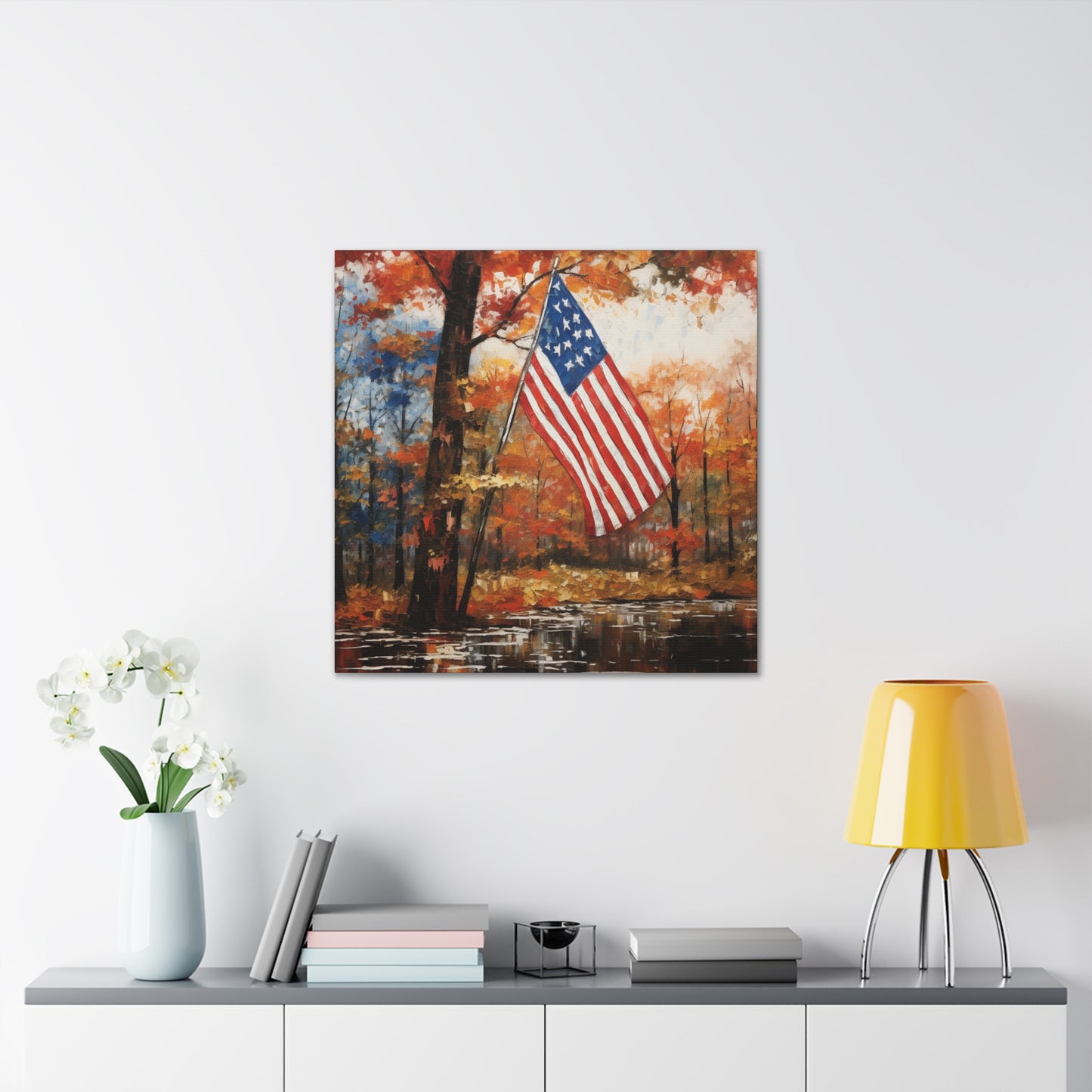 "Watercolor Painted America In Fall" Wall Art - Weave Got Gifts - Unique Gifts You Won’t Find Anywhere Else!