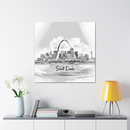 St. Louis Art Print – Gateway Arch Skyline Canvas Wall Art