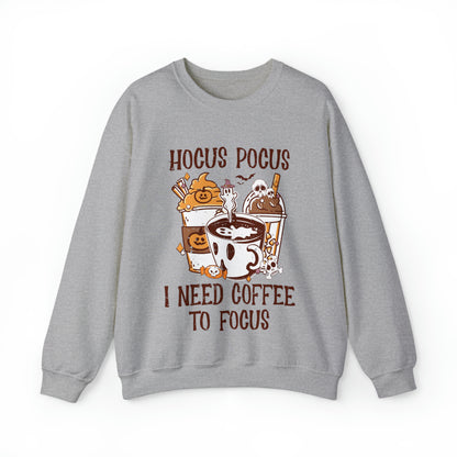 Halloween-themed sweatshirt with coffee and frappe graphics
