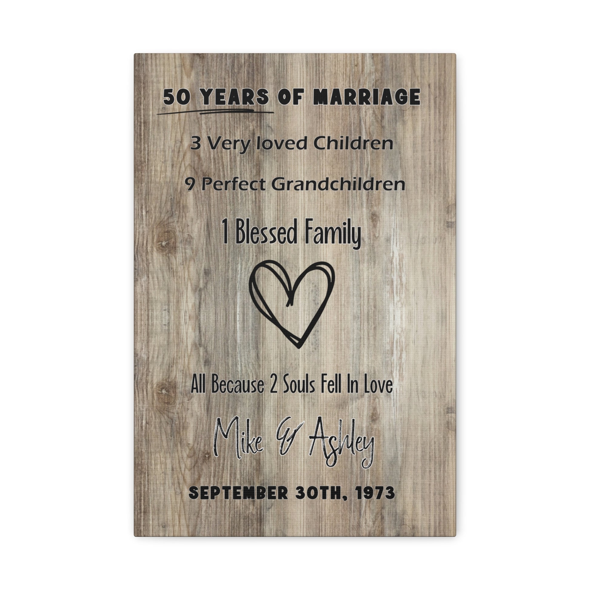 "50 Years Of Marriage" Wall Art - Weave Got Gifts - Unique Gifts You Won’t Find Anywhere Else!