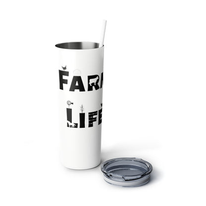 Farm Life travel tumbler with straw
