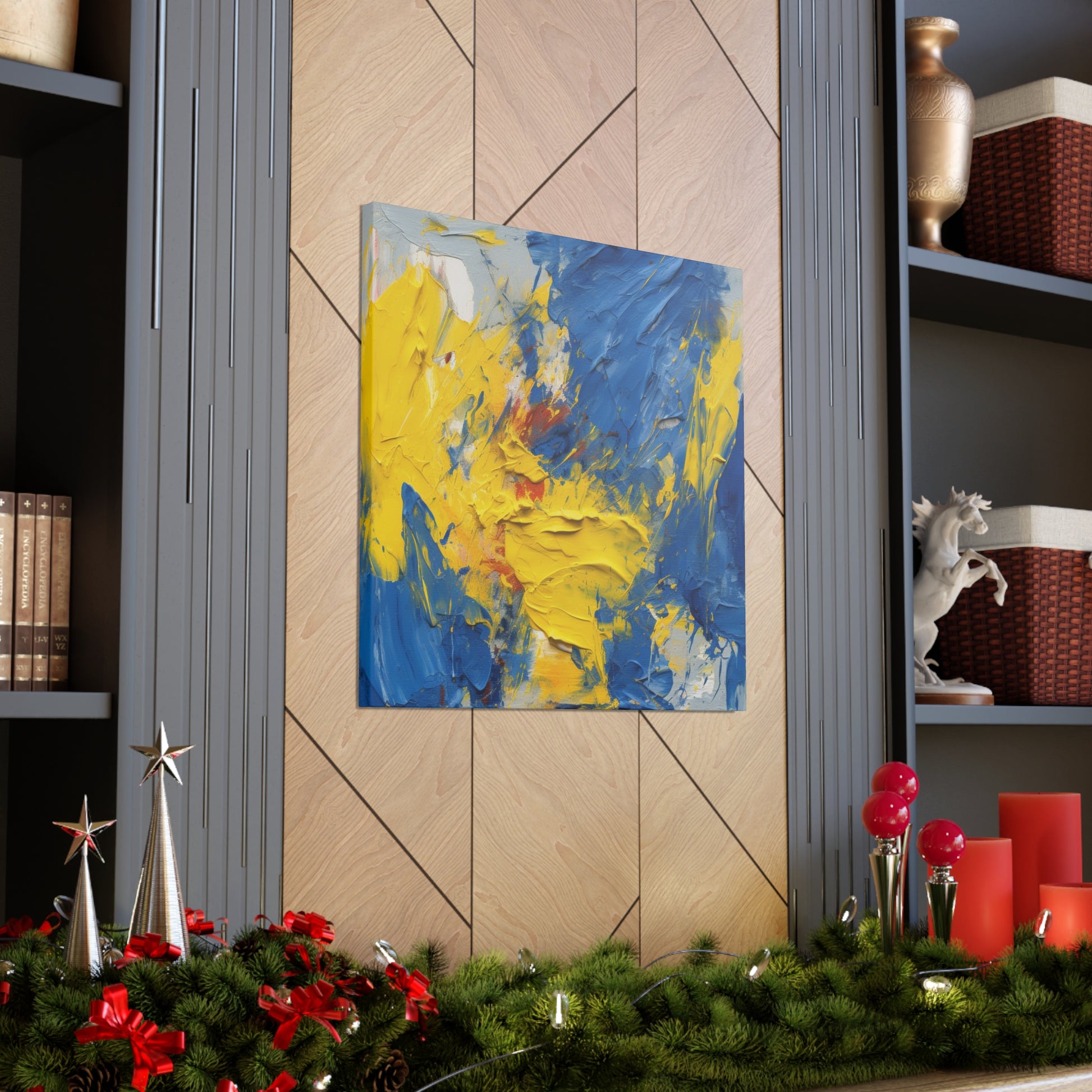"Abstract Blue & Yellow" Wall Art - Weave Got Gifts - Unique Gifts You Won’t Find Anywhere Else!
