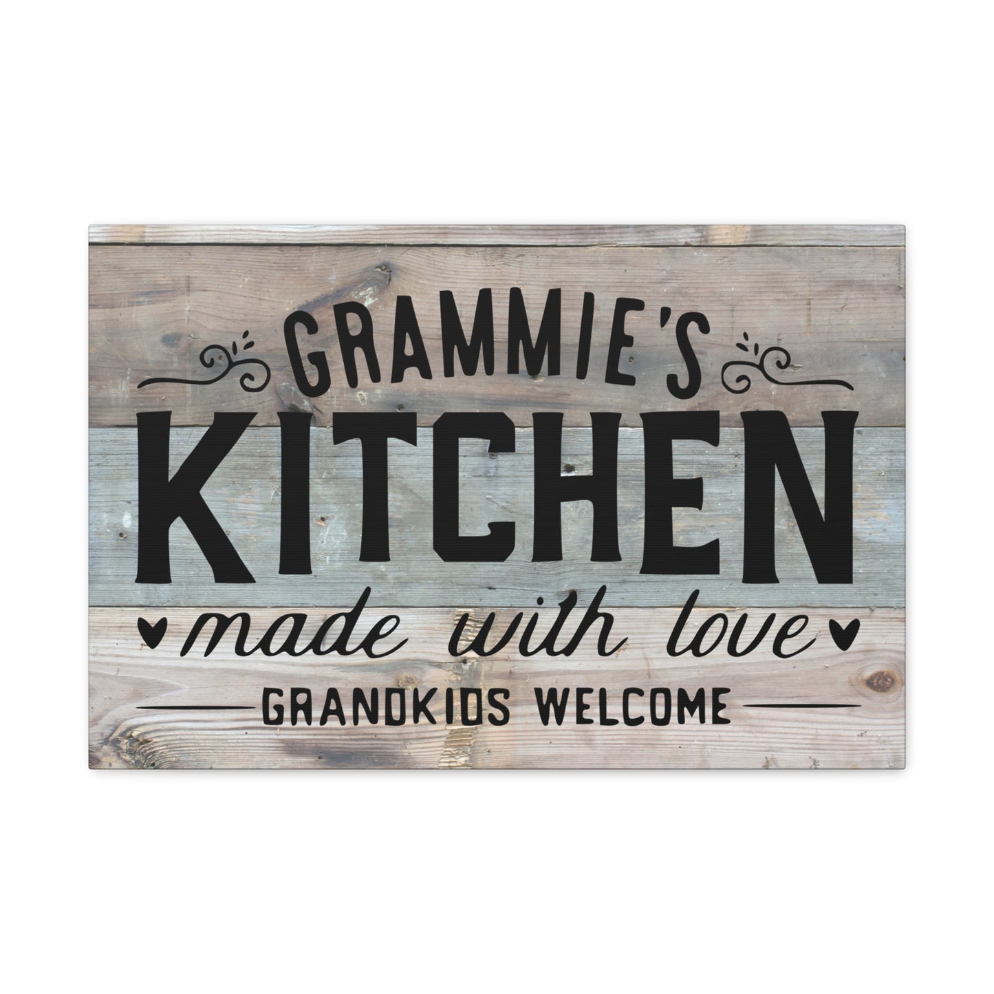 "High-detail grandmother kitchen canvas with solid support face"